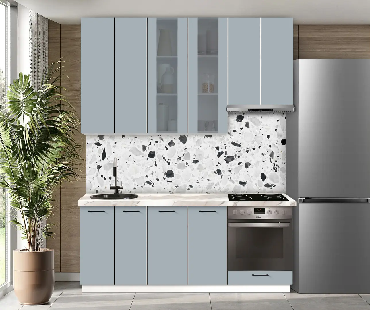 Модульная кухня Modern Bono Витрина 3 H110 2.0м