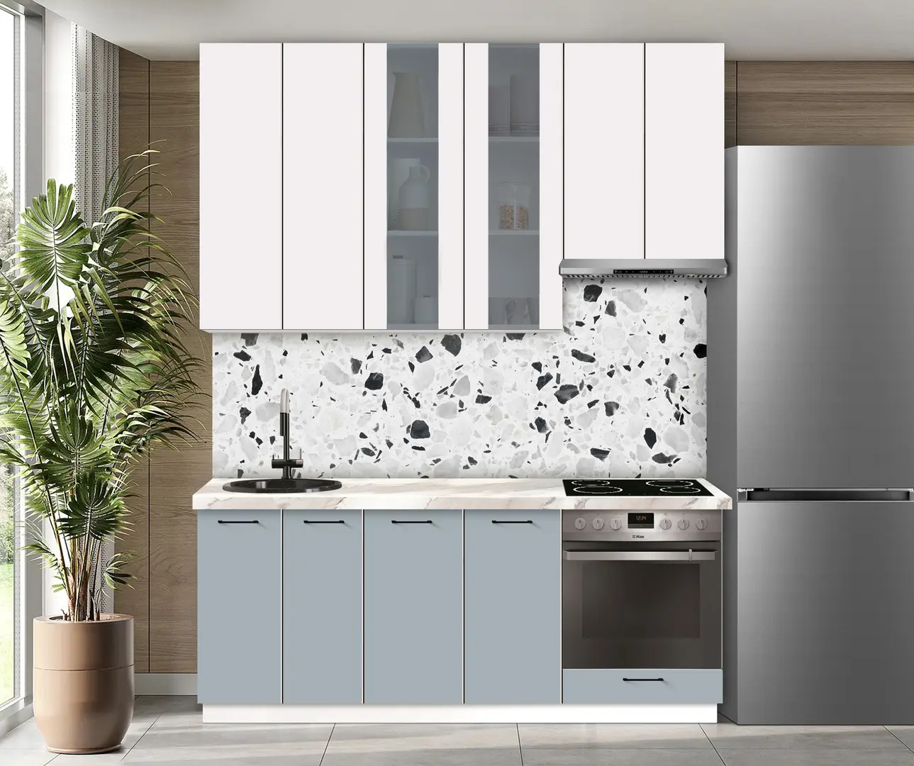 Модульная кухня Modern Bono Витрина 3 H110 2.0м