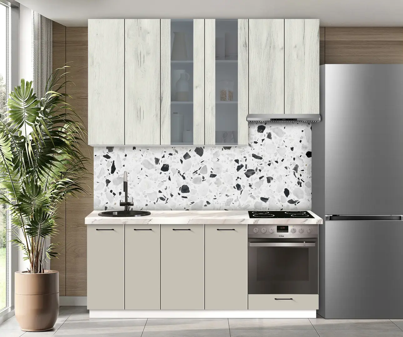 Модульная кухня Modern Bono Витрина 3 H110 2.0м