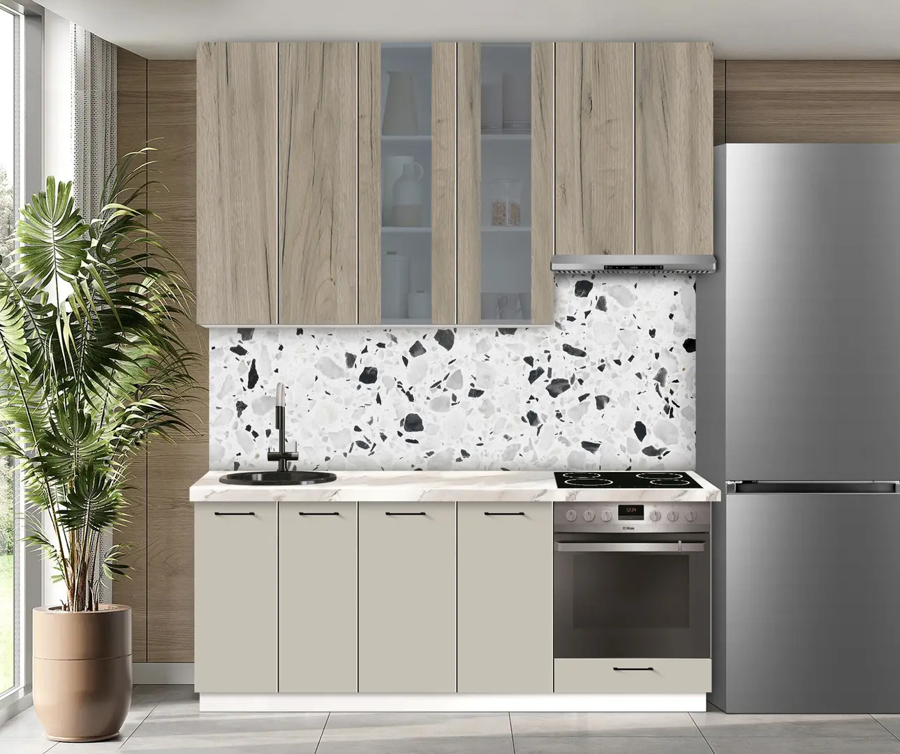 Модульная кухня Modern Bono Витрина 3 H110 2.0м