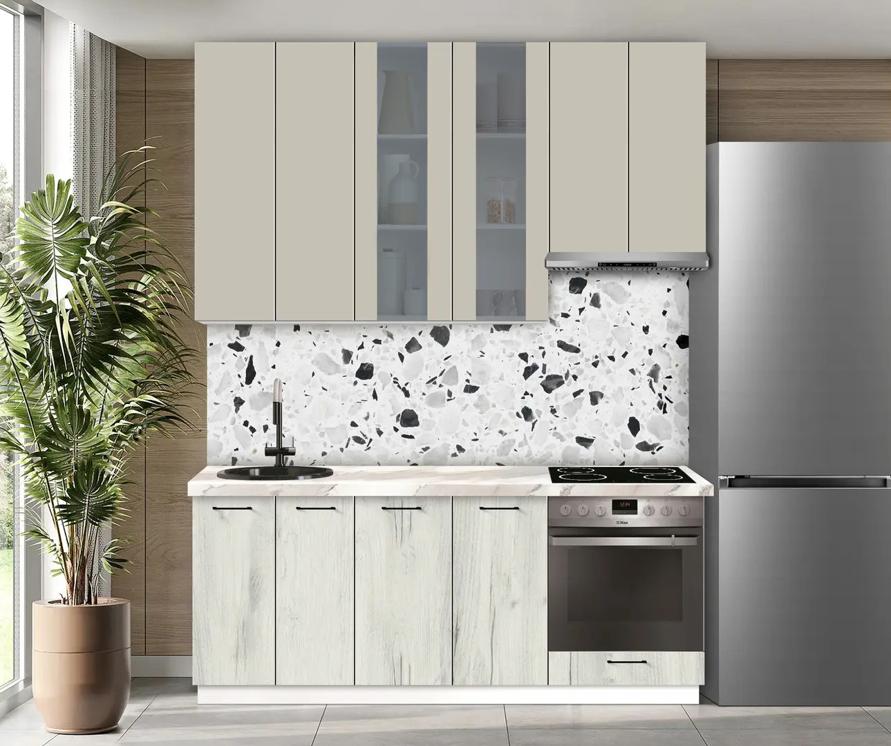 Модульная кухня Modern Bono Витрина 3 H110 2.0м