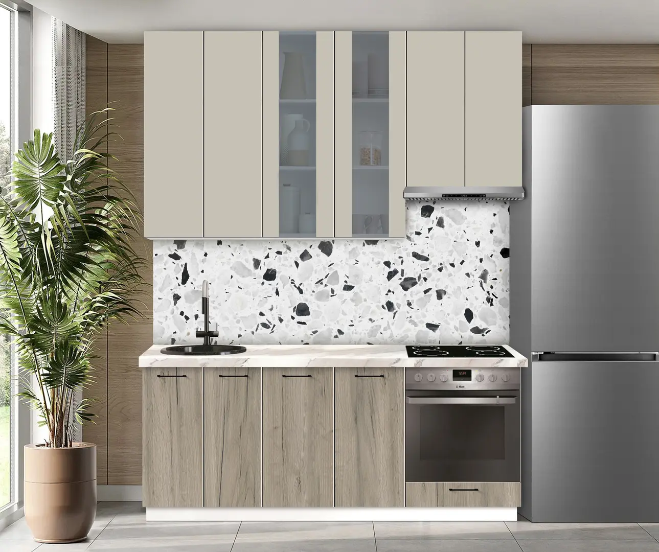 Модульная кухня Modern Bono Витрина 3 H110 2.0м