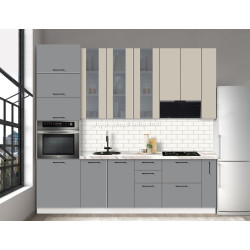 Bucatarie modulara Modern Bono Vitrina 3 H110 2.6m