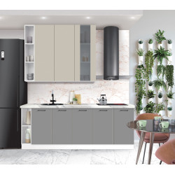 Bucatarie modulara Modern Bono Vitrina 3 H110 sus 1.4m/jos 2.2m