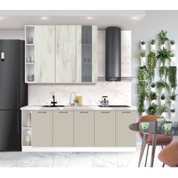 Bucatarie modulara Modern Bono Vitrina 3 H110 sus 1.4m/jos 2.2m Thumb