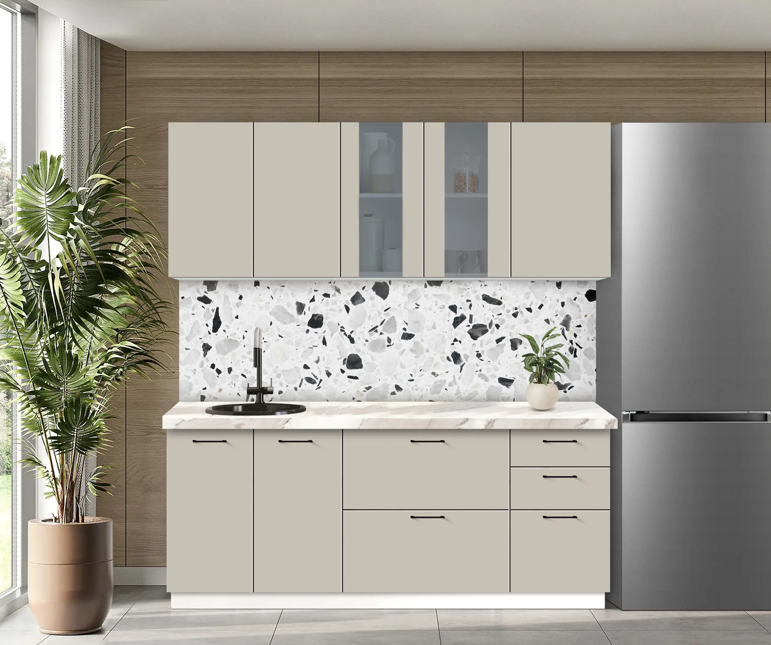 Bucatarie modulara Modern Bono Vitrina 3 H68 2.0m