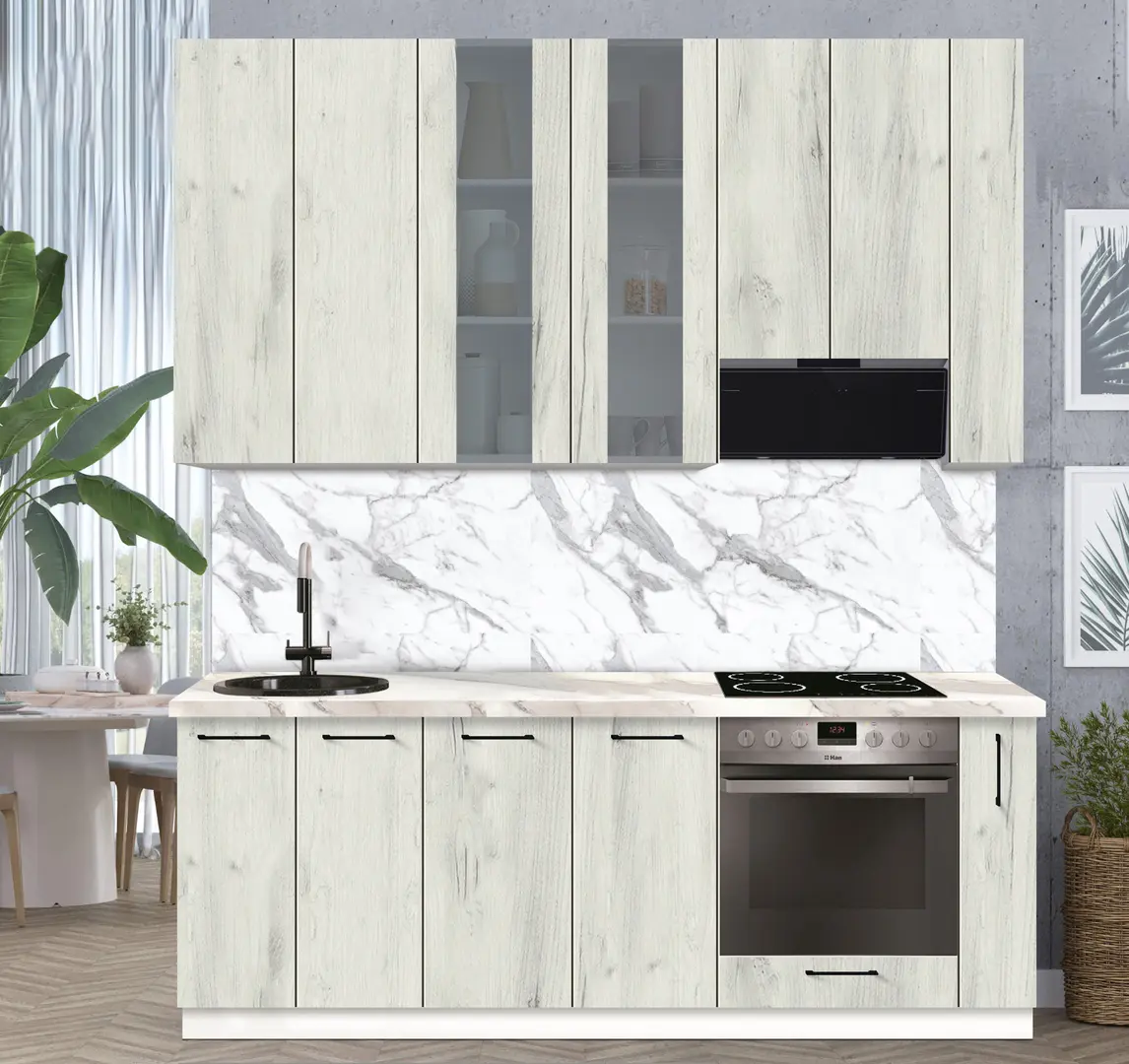 Bucatarie modulara Modern Bono Vitrina 4 H110 2.2m