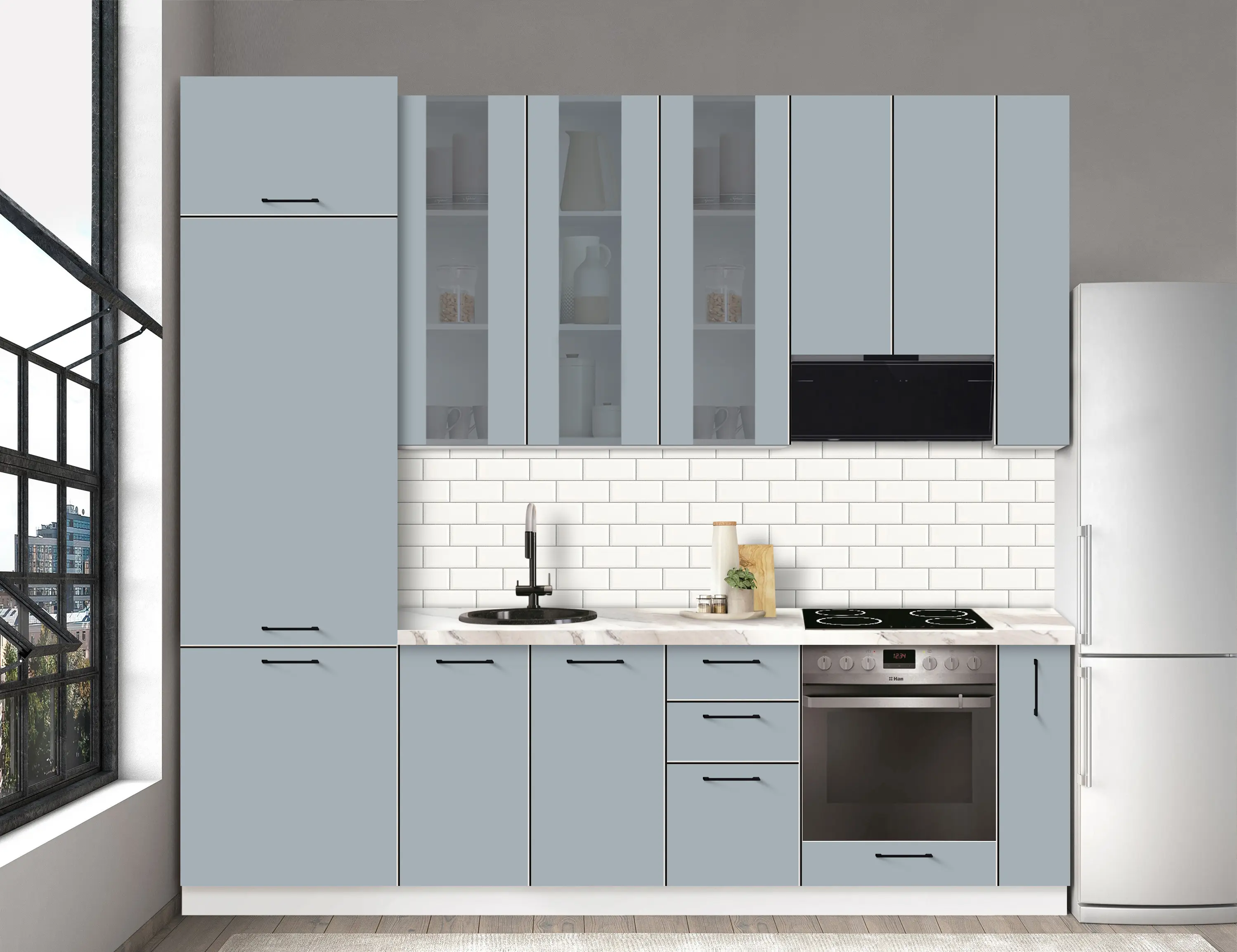 Модульная кухня Modern Bono Витрина 4 H110 2.6m