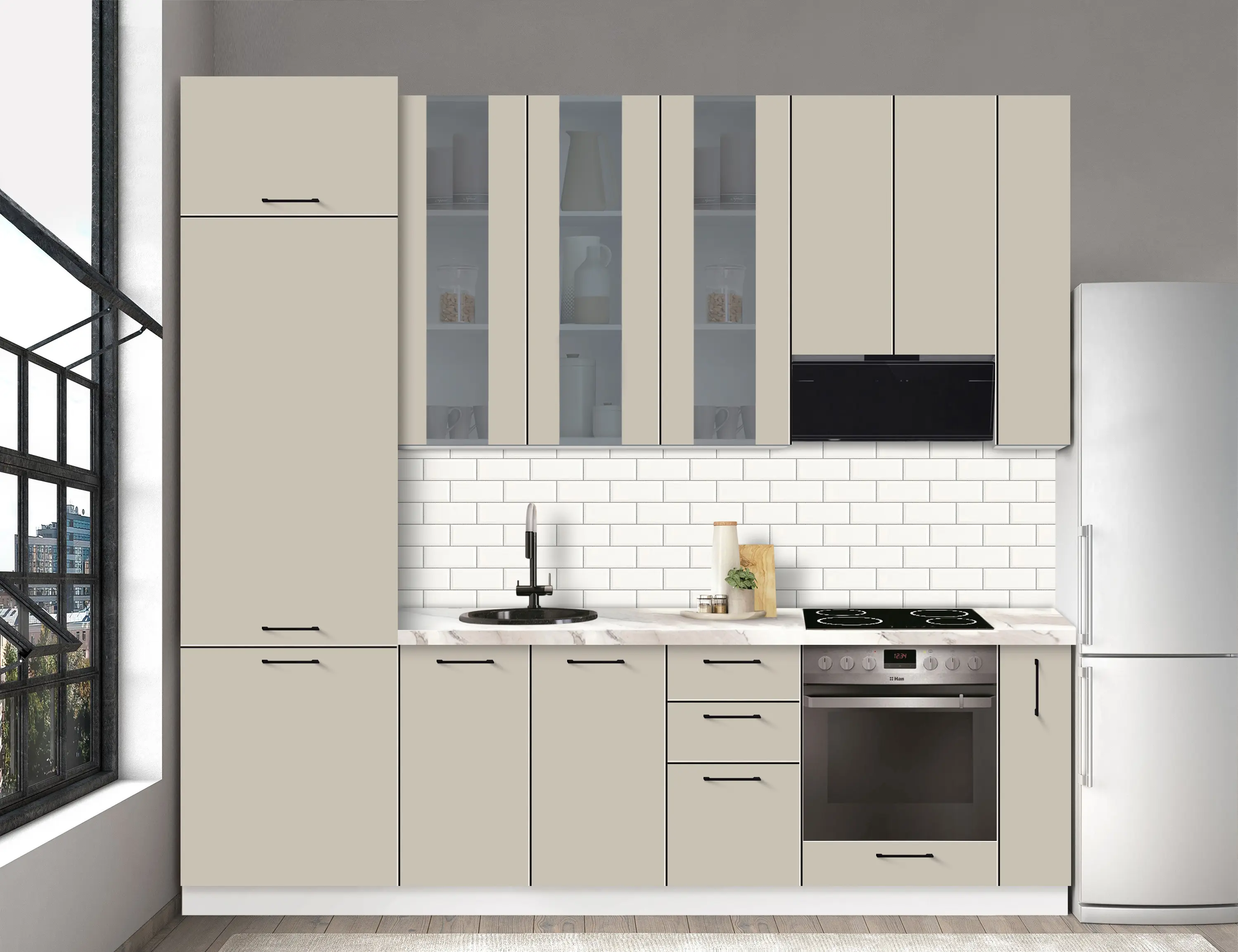 Модульная кухня Modern Bono Витрина 4 H110 2.6m