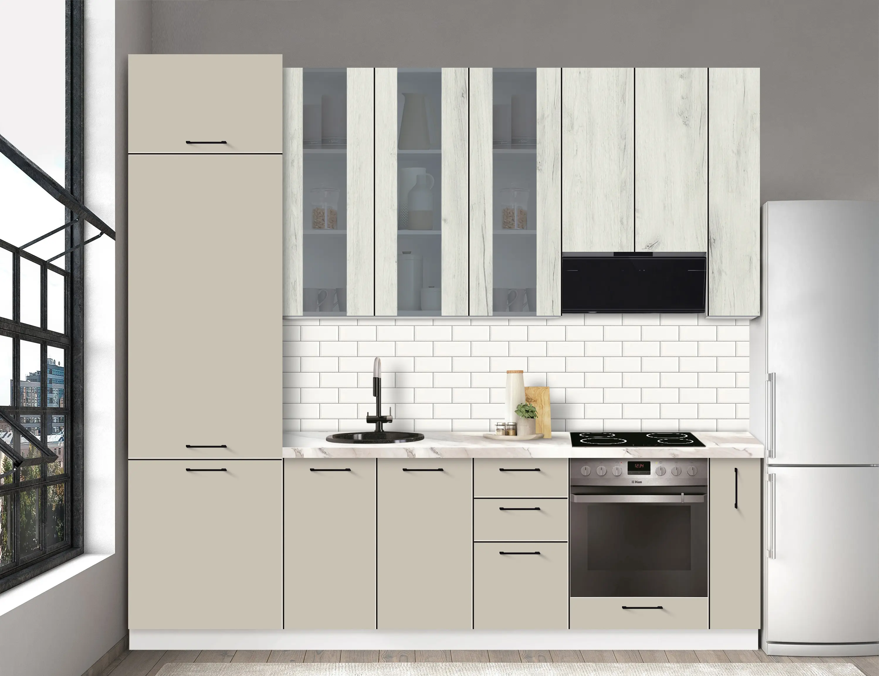 Модульная кухня Modern Bono Витрина 4 H110 2.6m