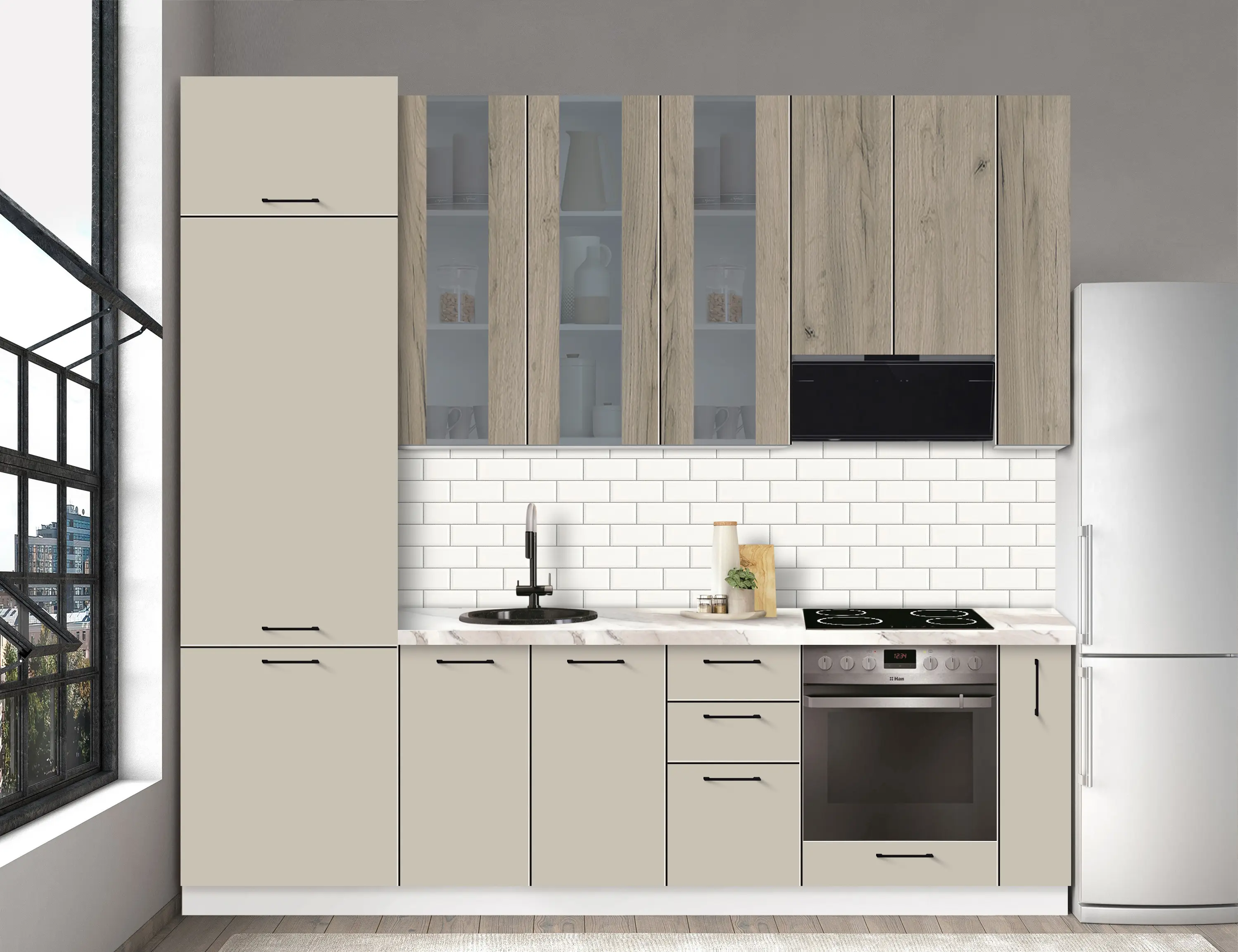 Модульная кухня Modern Bono Витрина 4 H110 2.6m