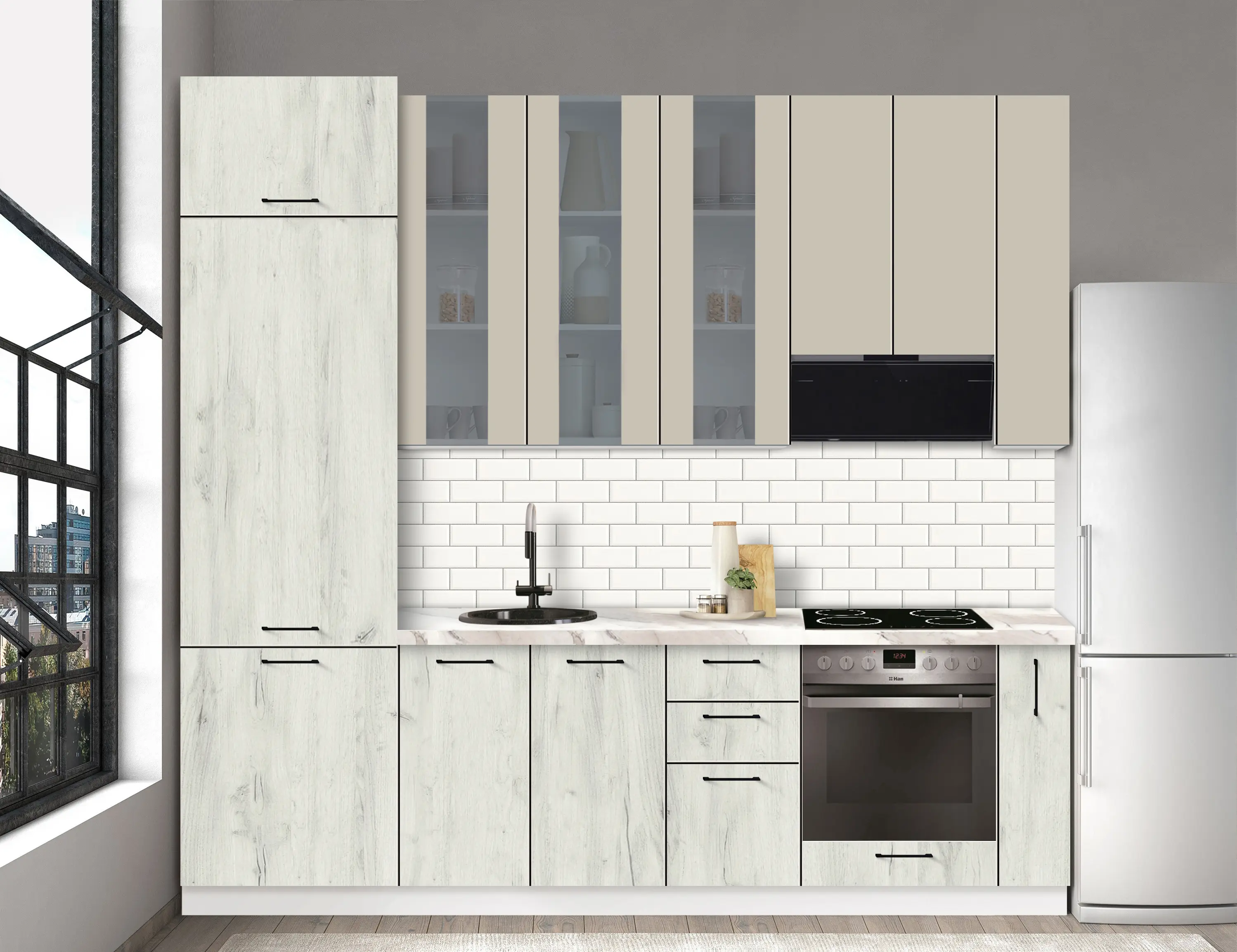 Модульная кухня Modern Bono Витрина 4 H110 2.6m