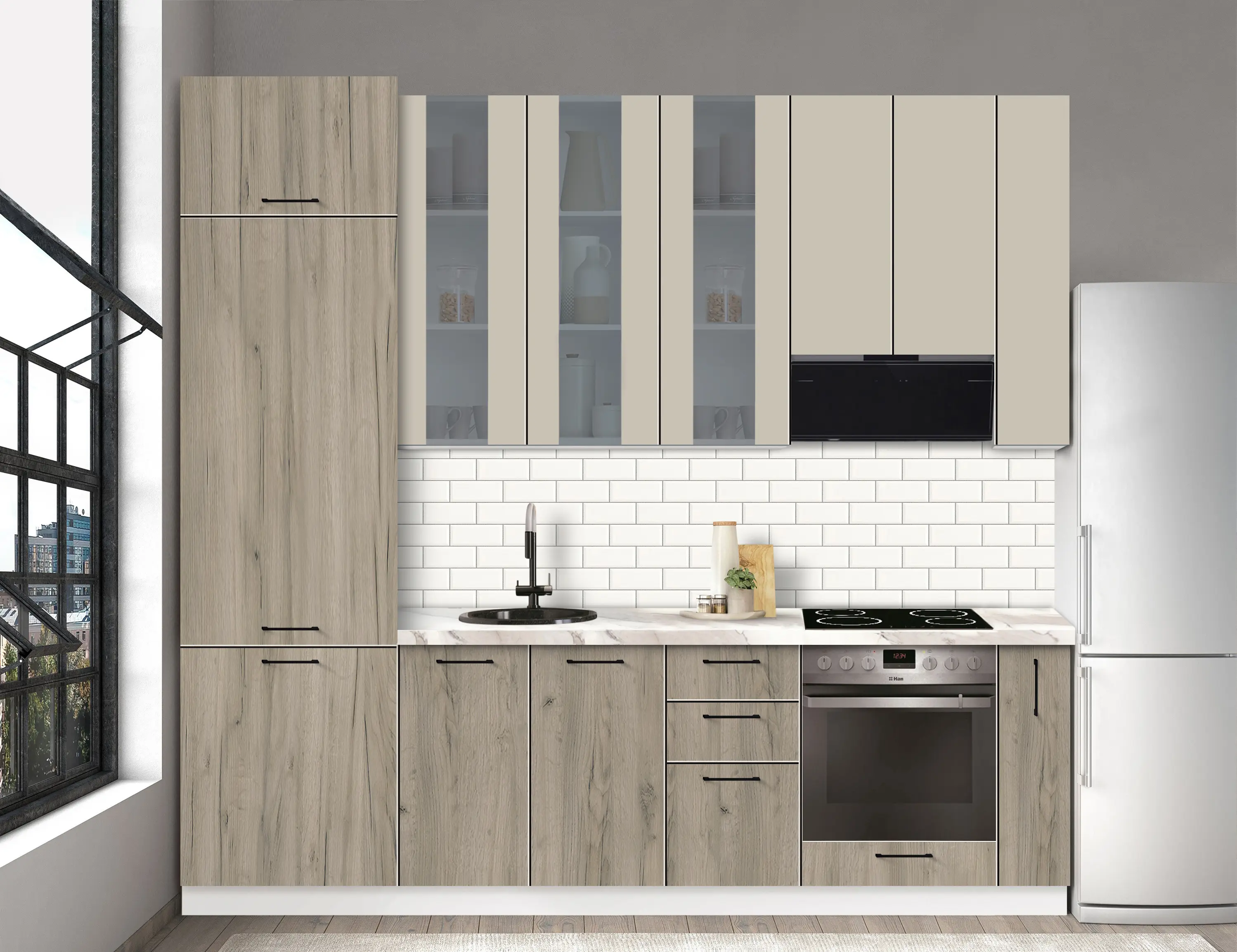 Модульная кухня Modern Bono Витрина 4 H110 2.6m