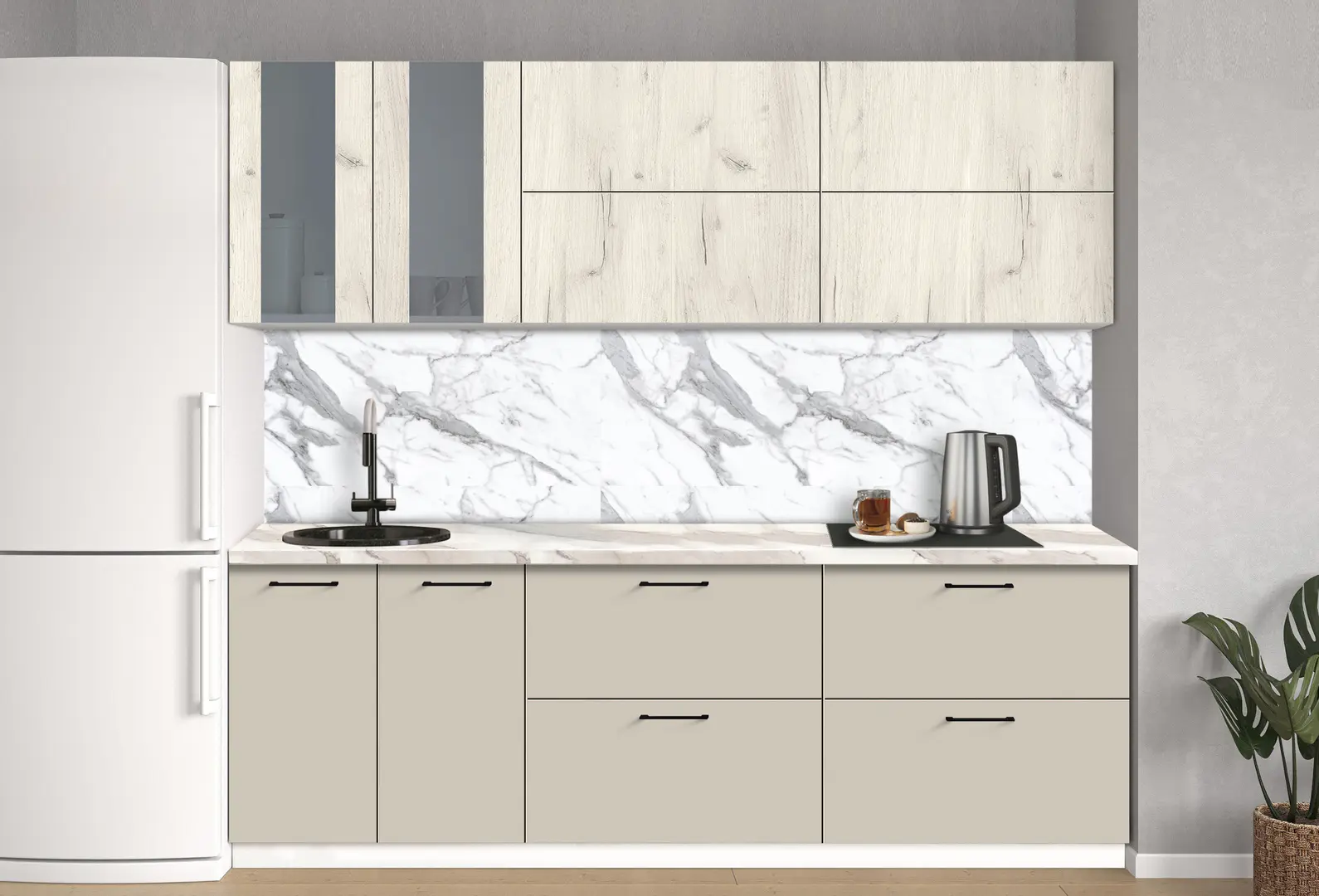 Bucatarie modulara Modern Bono Vitrina 4 H68 2.4m