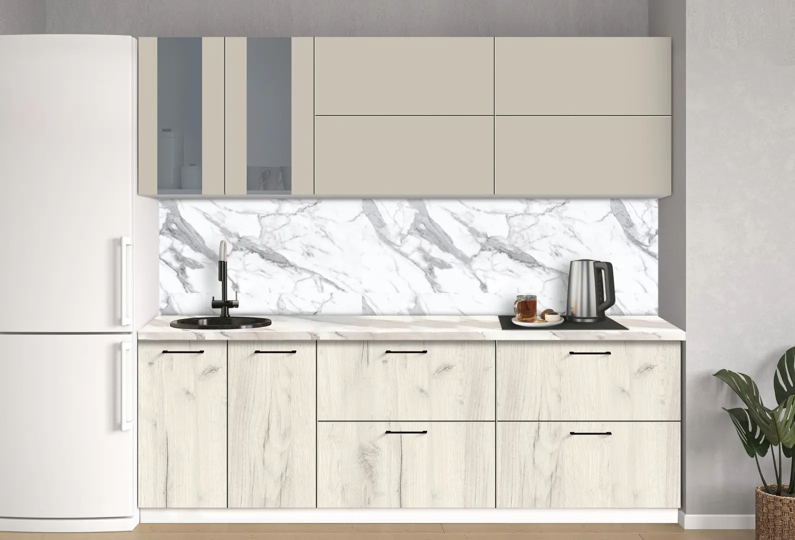 Bucatarie modulara Modern Bono Vitrina 4 H68 2.4m