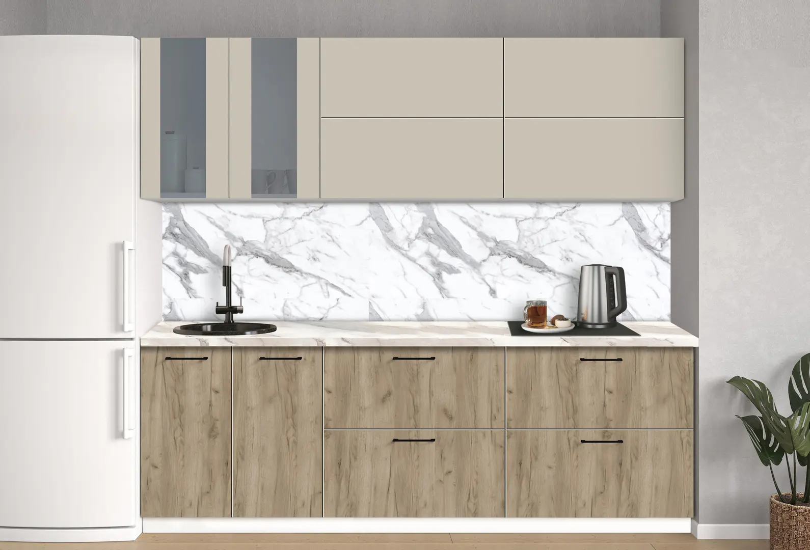 Bucatarie modulara Modern Bono Vitrina 4 H68 2.4m