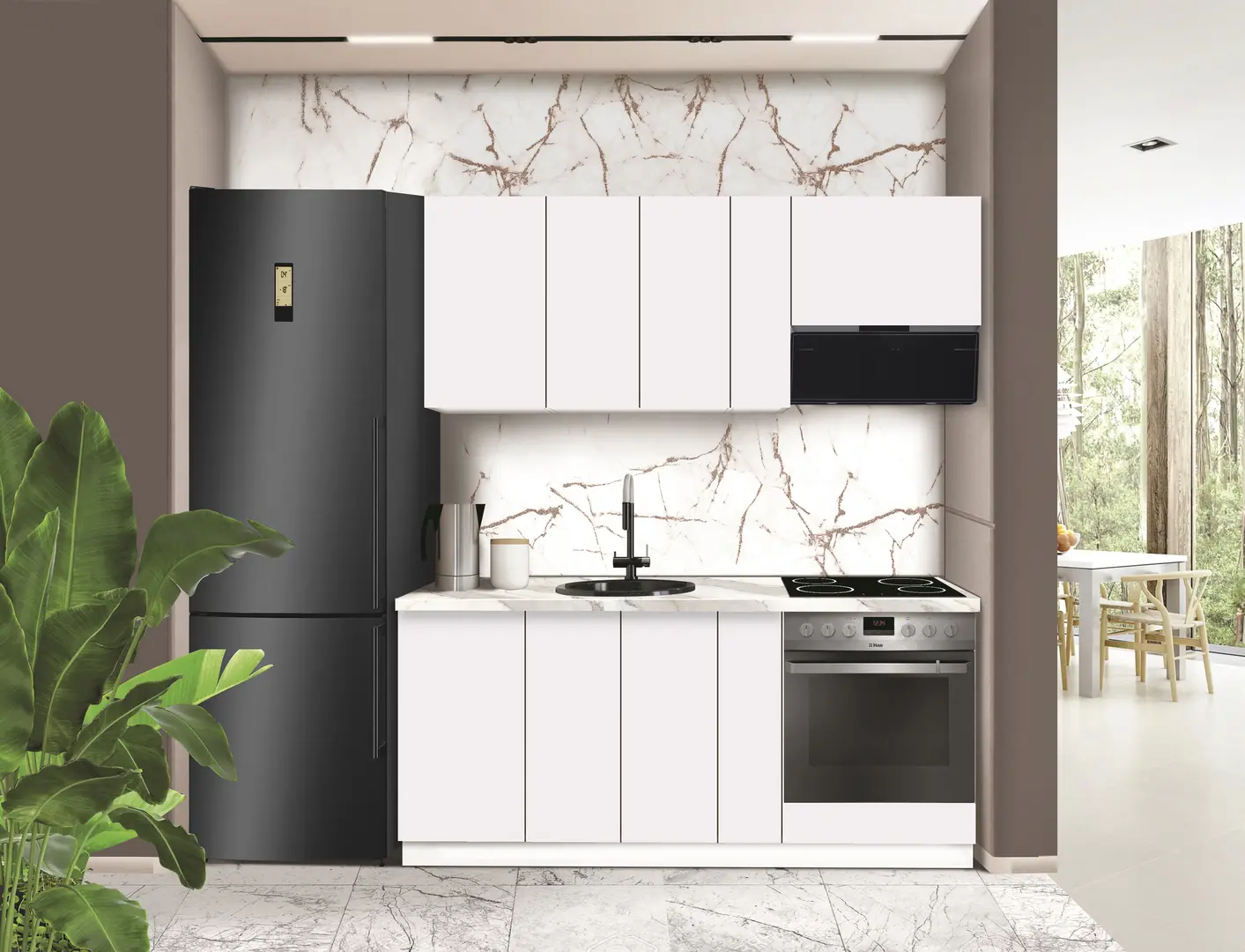 Bucatarie modulara Modern Dolce Vita 1 H68 1.8m