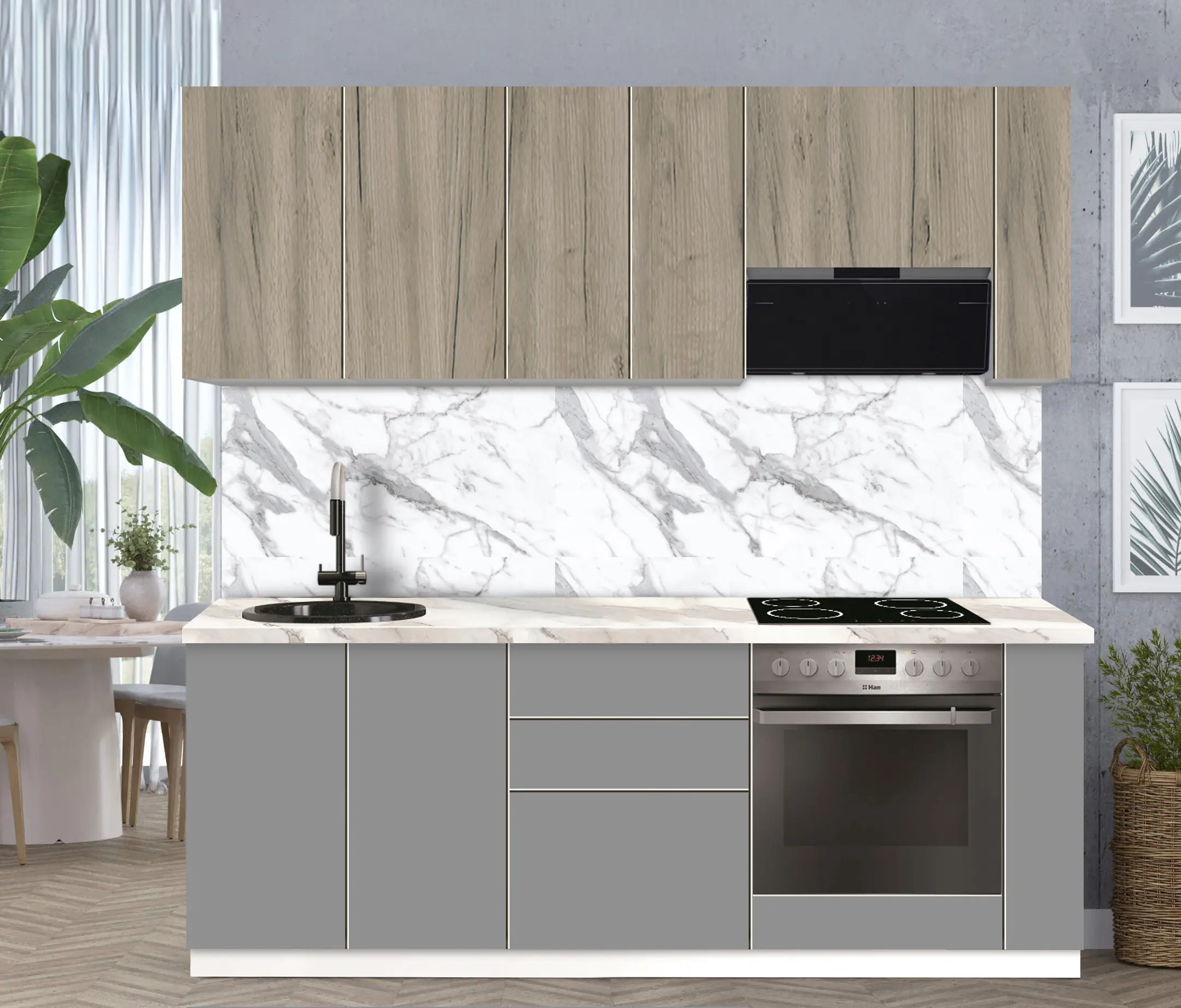 Bucatarie modulara Modern Dolce Vita 1 H68 2.2m