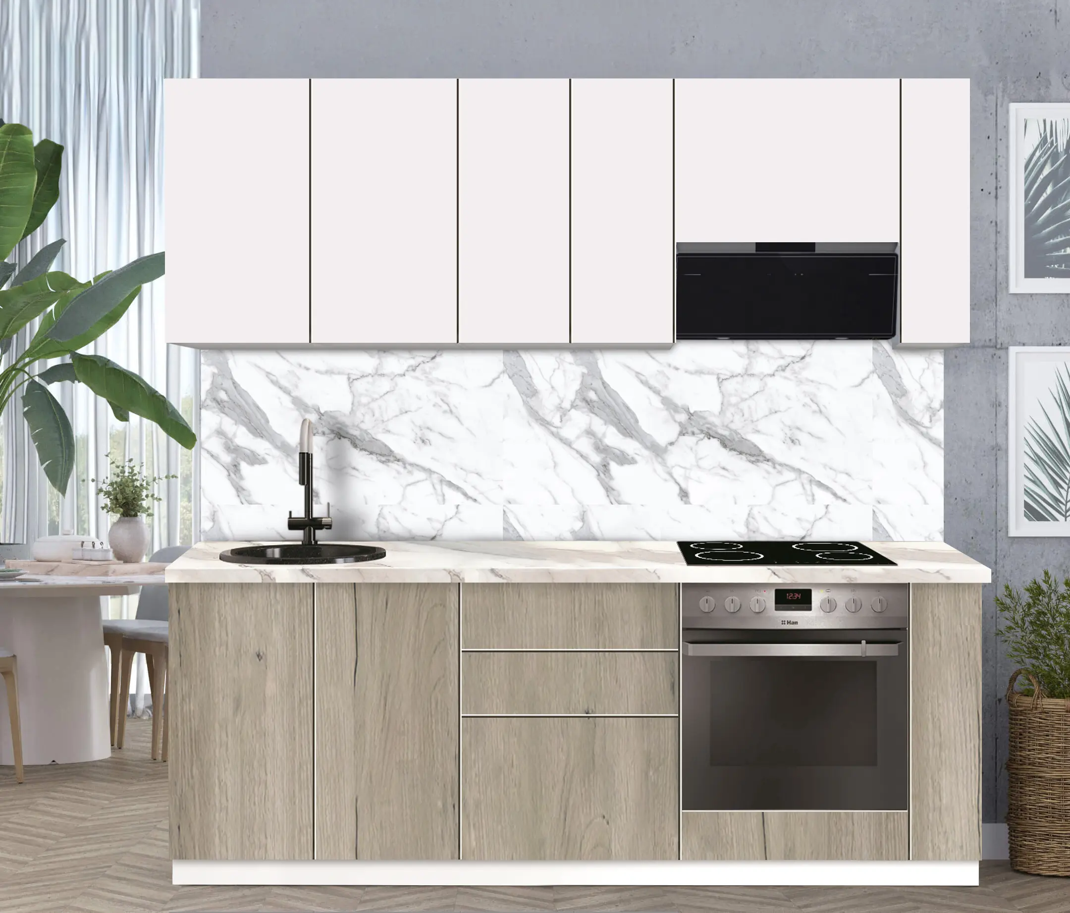 Bucatarie modulara Modern Dolce Vita 1 H68 2.2m