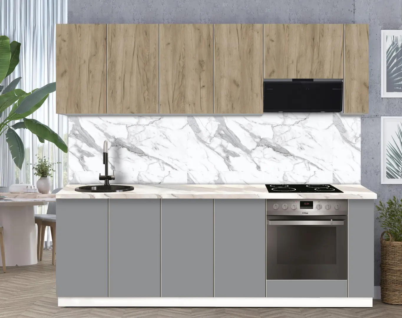 Bucatarie modulara Modern Dolce Vita 1 H68 2.4m