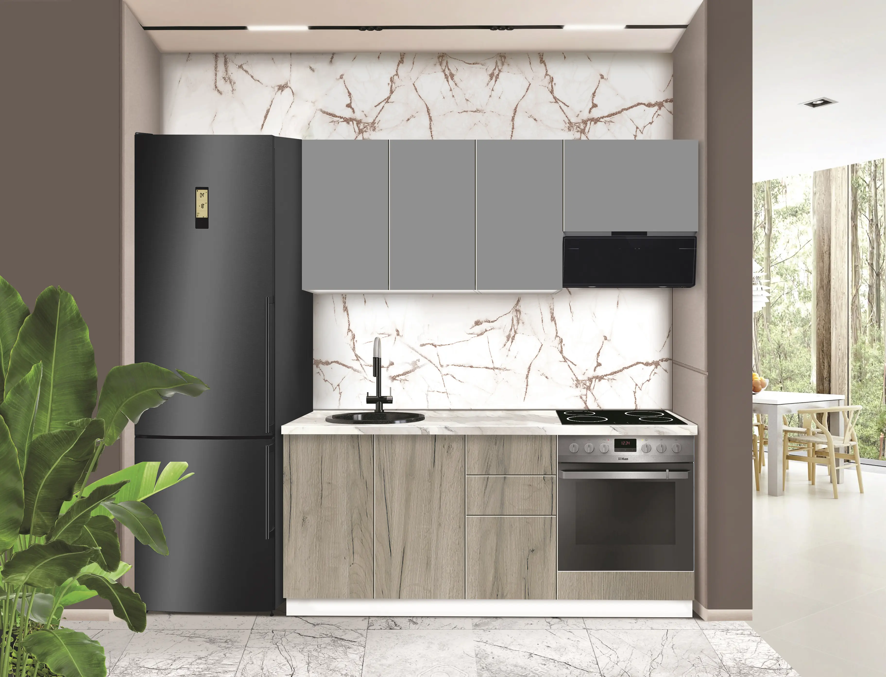 Bucatarie modulara Modern Dolce Vita 2 H68 1.8m