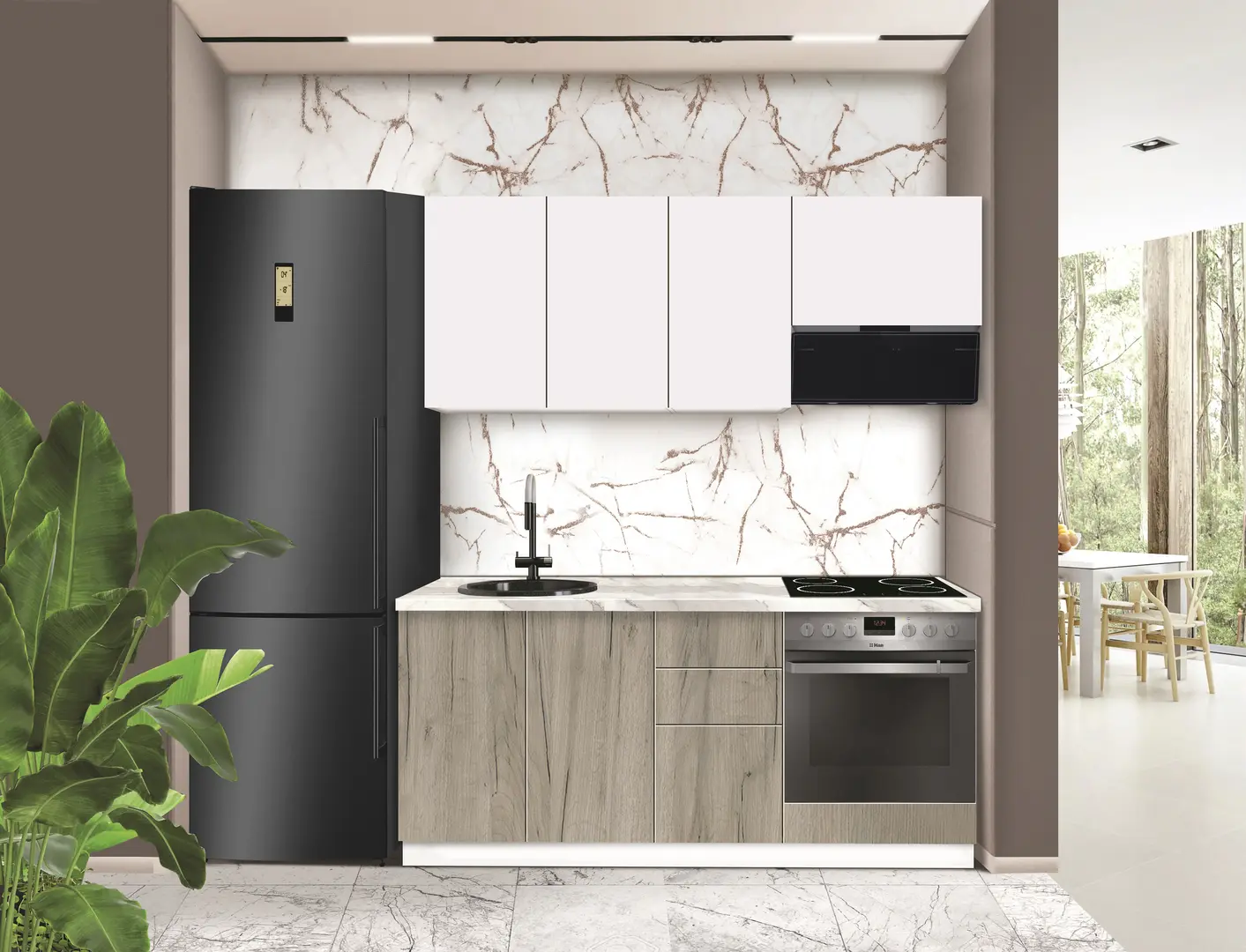 Bucatarie modulara Modern Dolce Vita 2 H68 1.8m