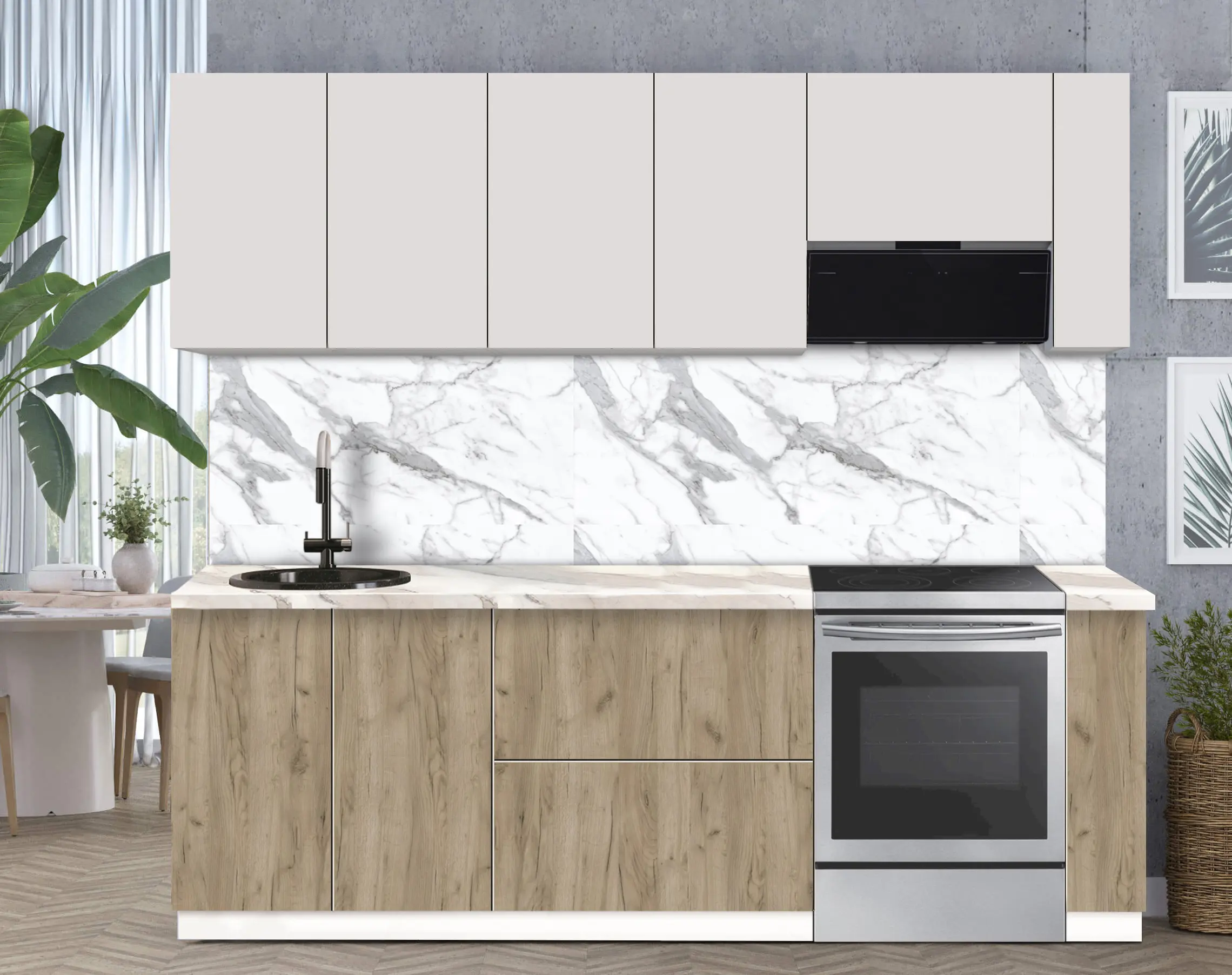 Bucatarie modulara Modern Dolce Vita 2 H68 2.4m