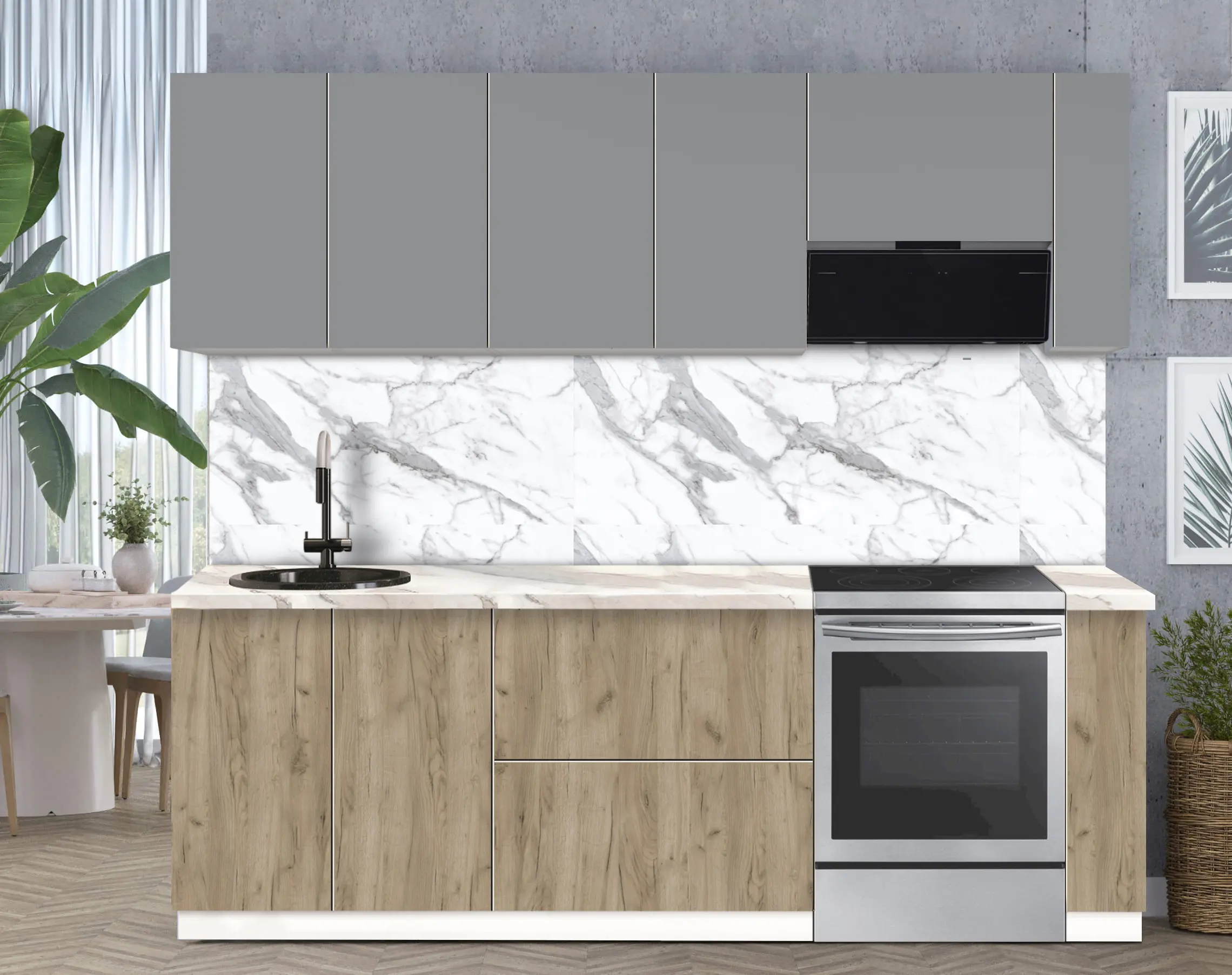 Bucatarie modulara Modern Dolce Vita 2 H68 2.4m