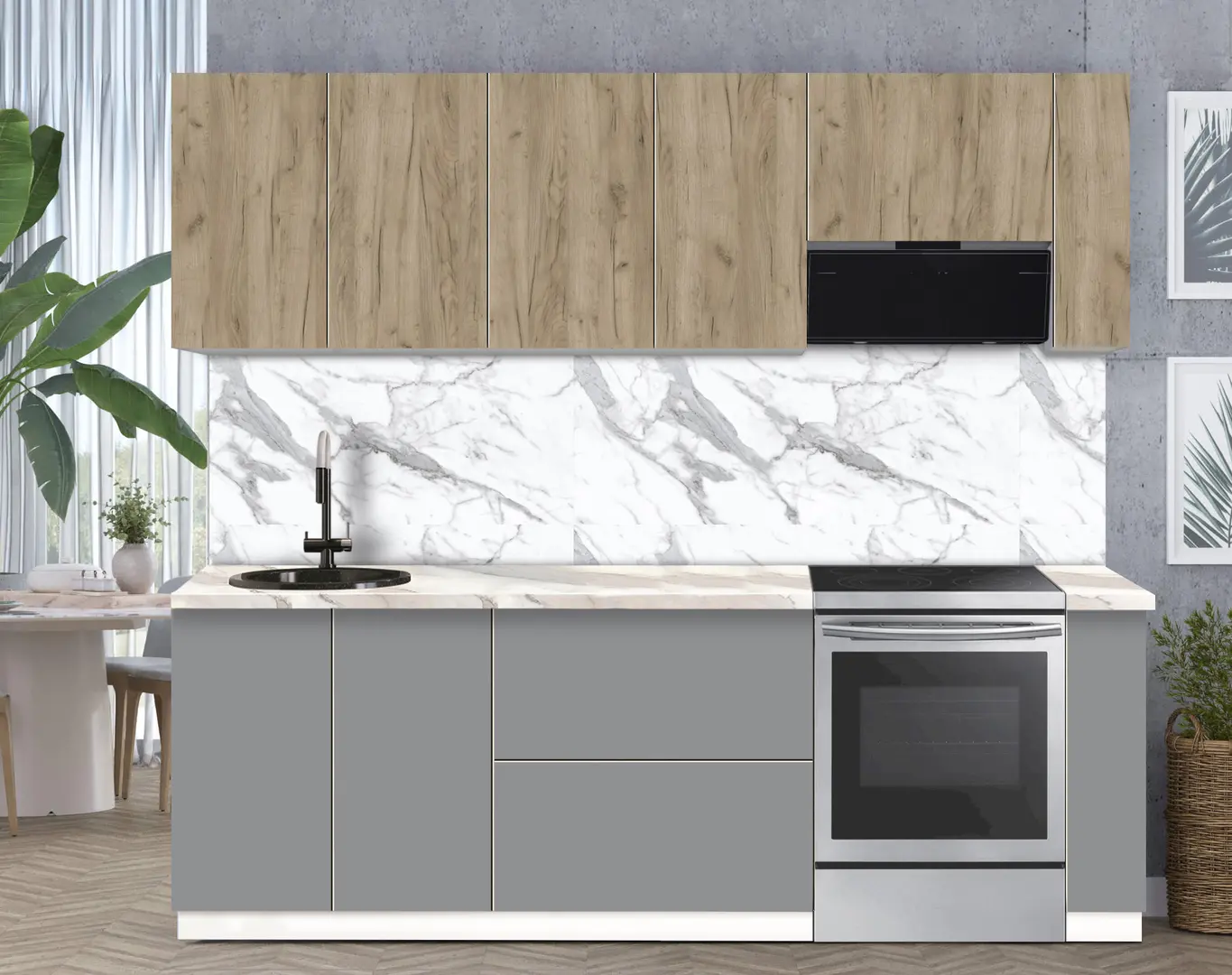 Bucatarie modulara Modern Dolce Vita 2 H68 2.4m