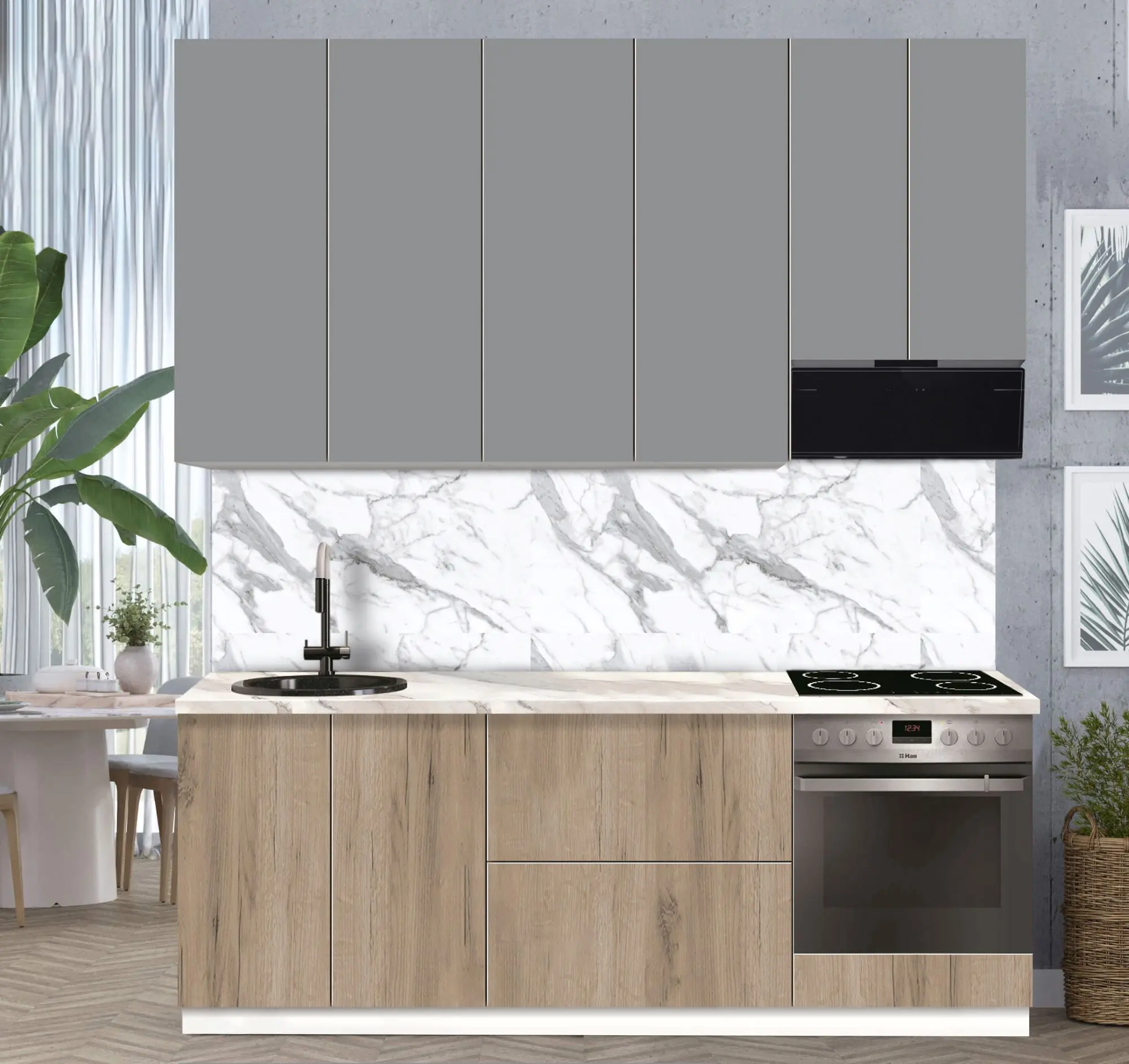 Bucatarie modulara Modern Dolce Vita 3 H110 2.2m