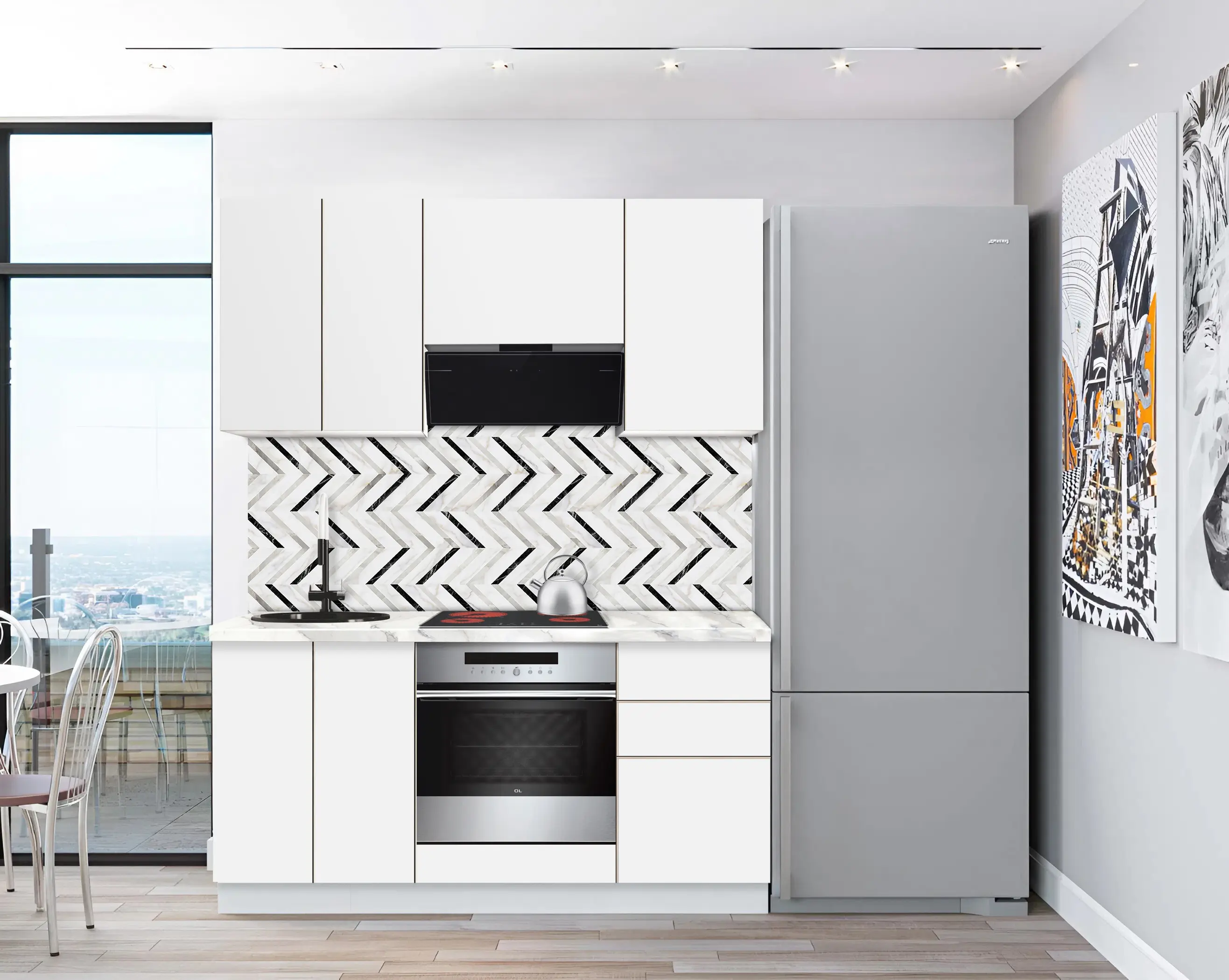 Bucatarie modulara Modern Dolce Vita 3 H68 1.6m