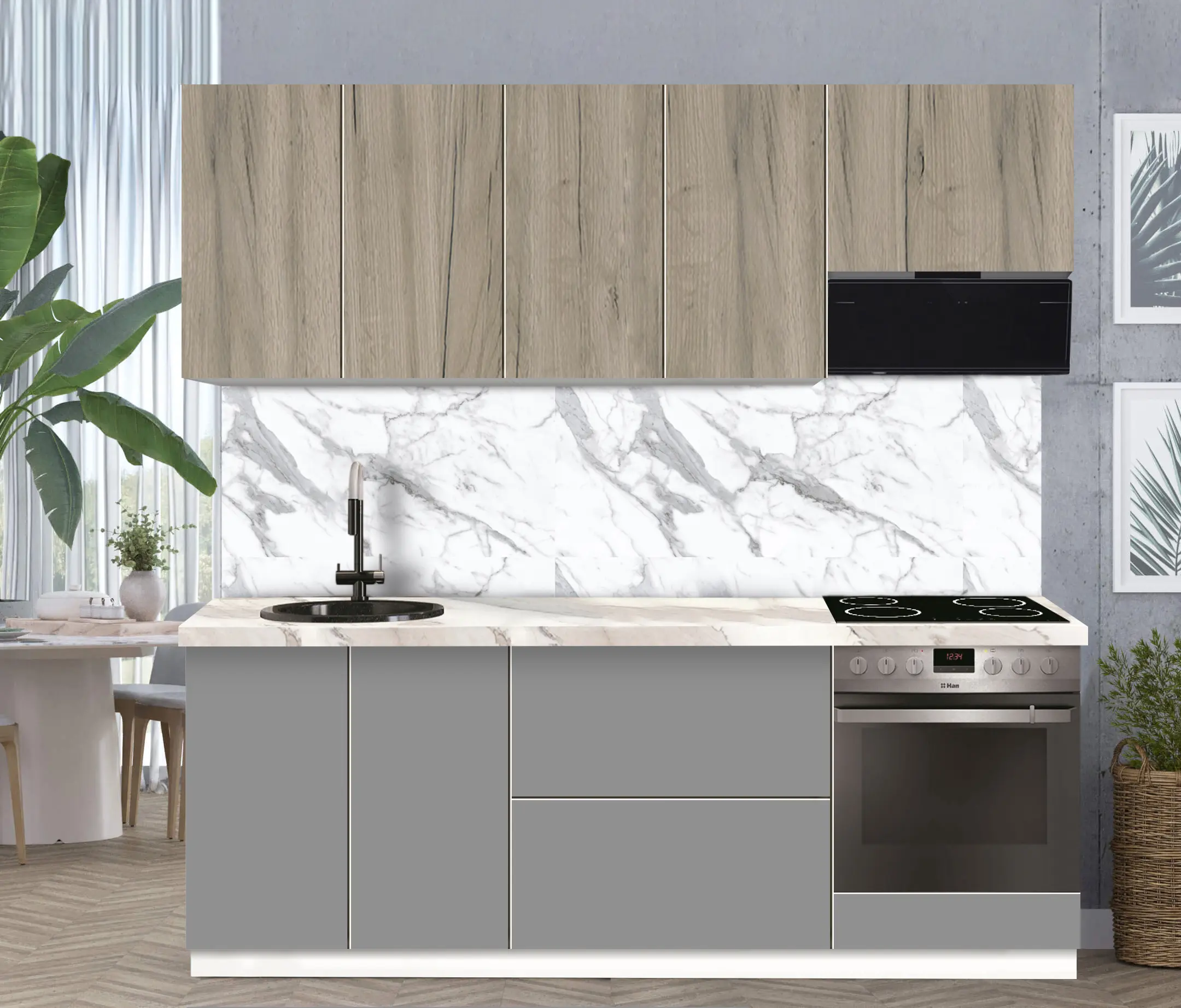 Bucatarie modulara Modern Dolce Vita 3 H68 2.2m