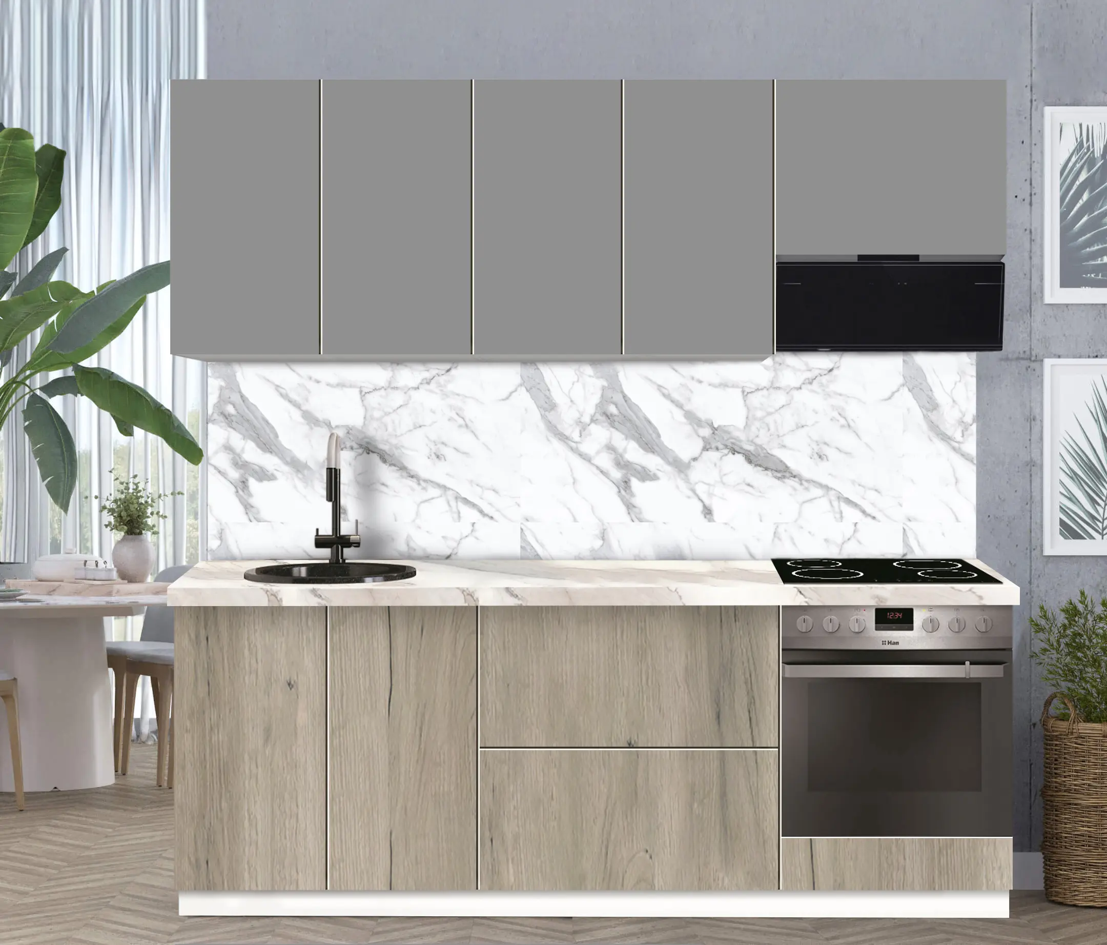 Bucatarie modulara Modern Dolce Vita 3 H68 2.2m