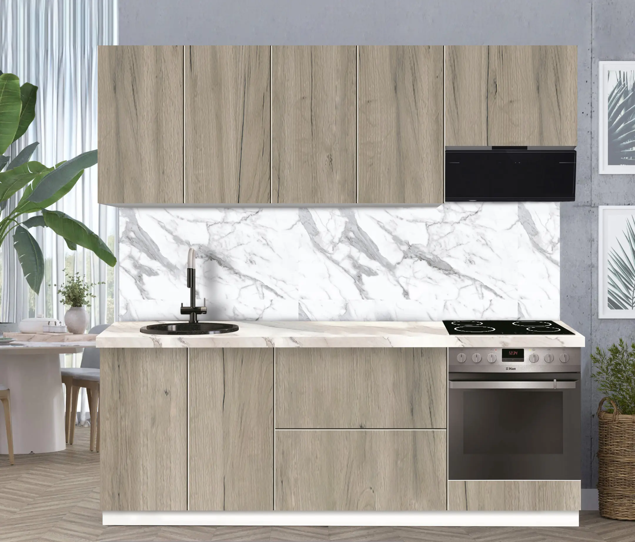 Bucatarie modulara Modern Dolce Vita 3 H68 2.2m