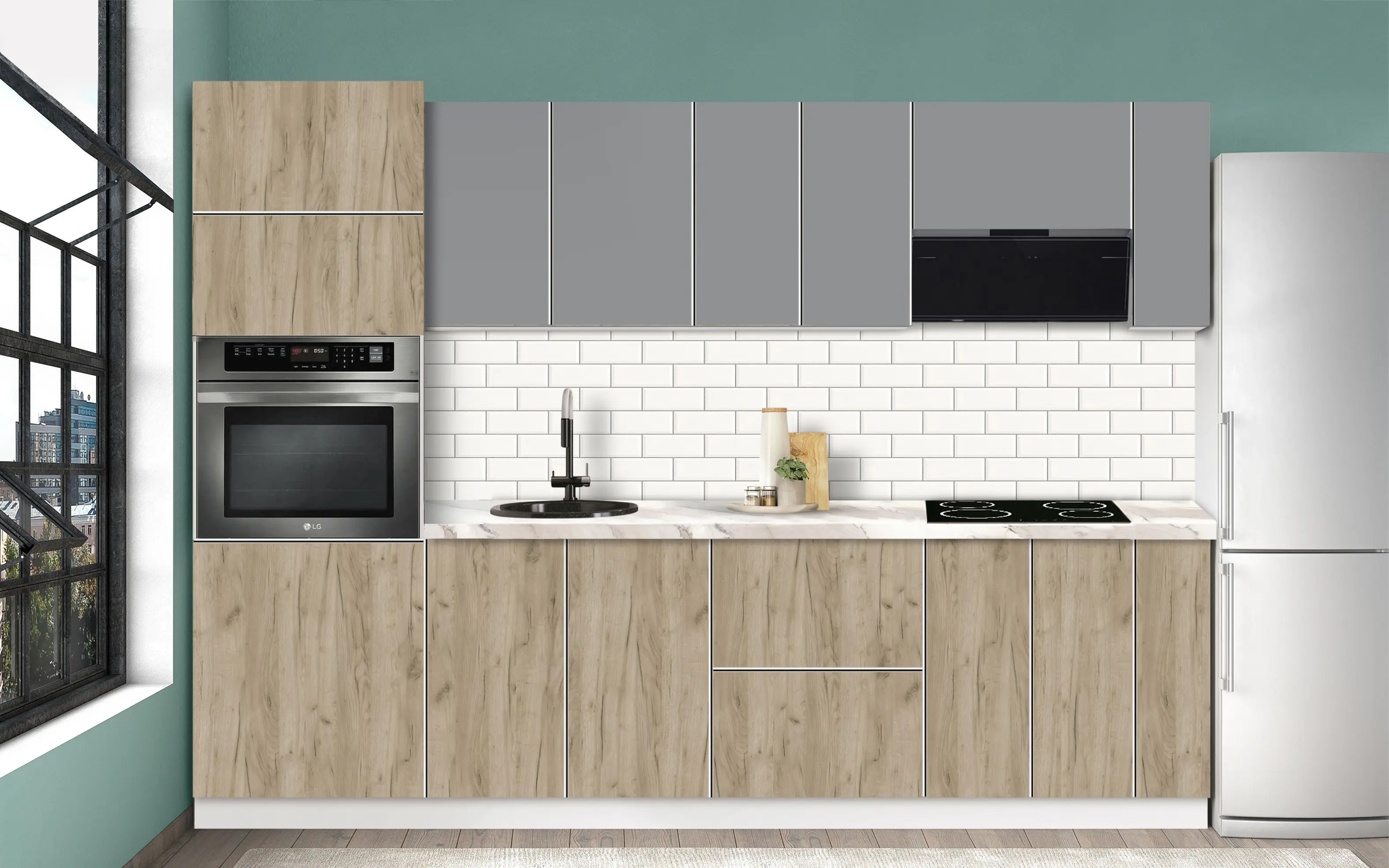 Bucatarie modulara Modern Dolce Vita 3 H68 2.8m