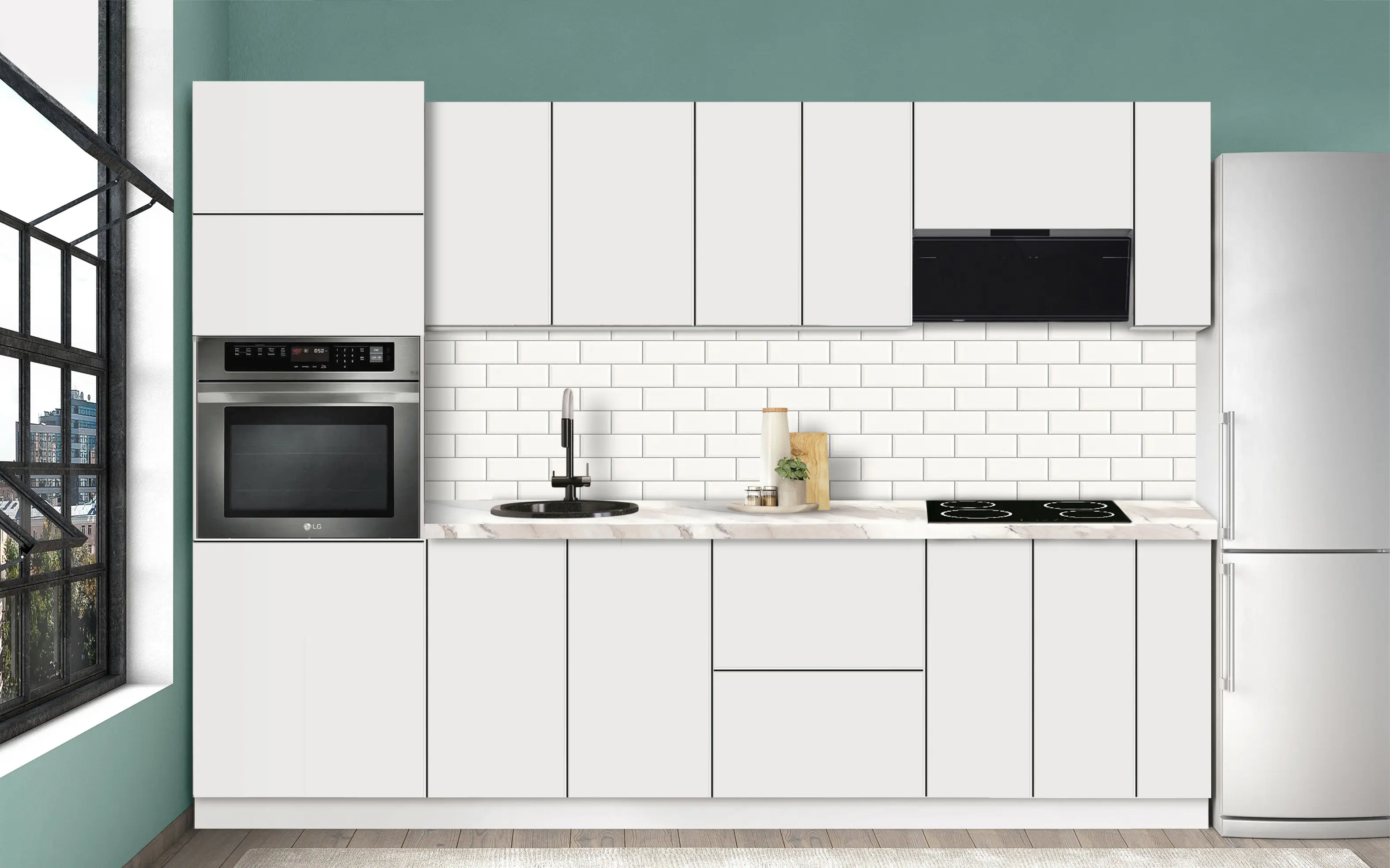 Bucatarie modulara Modern Dolce Vita 3 H68 2.8m