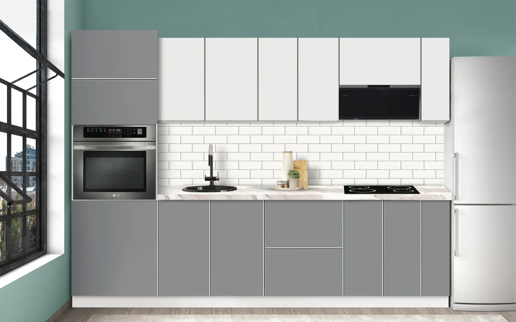 Bucatarie modulara Modern Dolce Vita 3 H68 2.8m