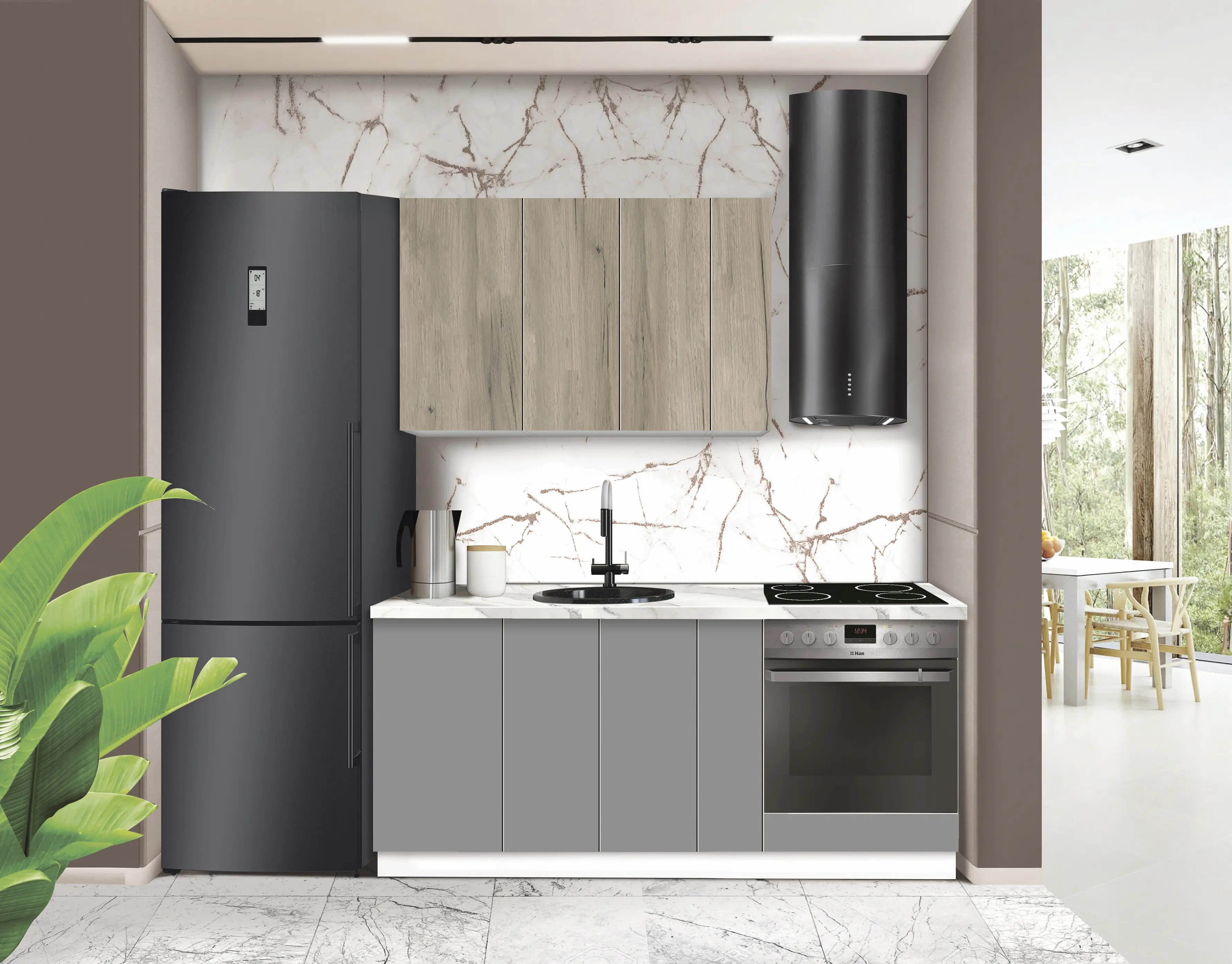 Bucatarie modulara Modern Dolce Vita 4 H68 1.8m