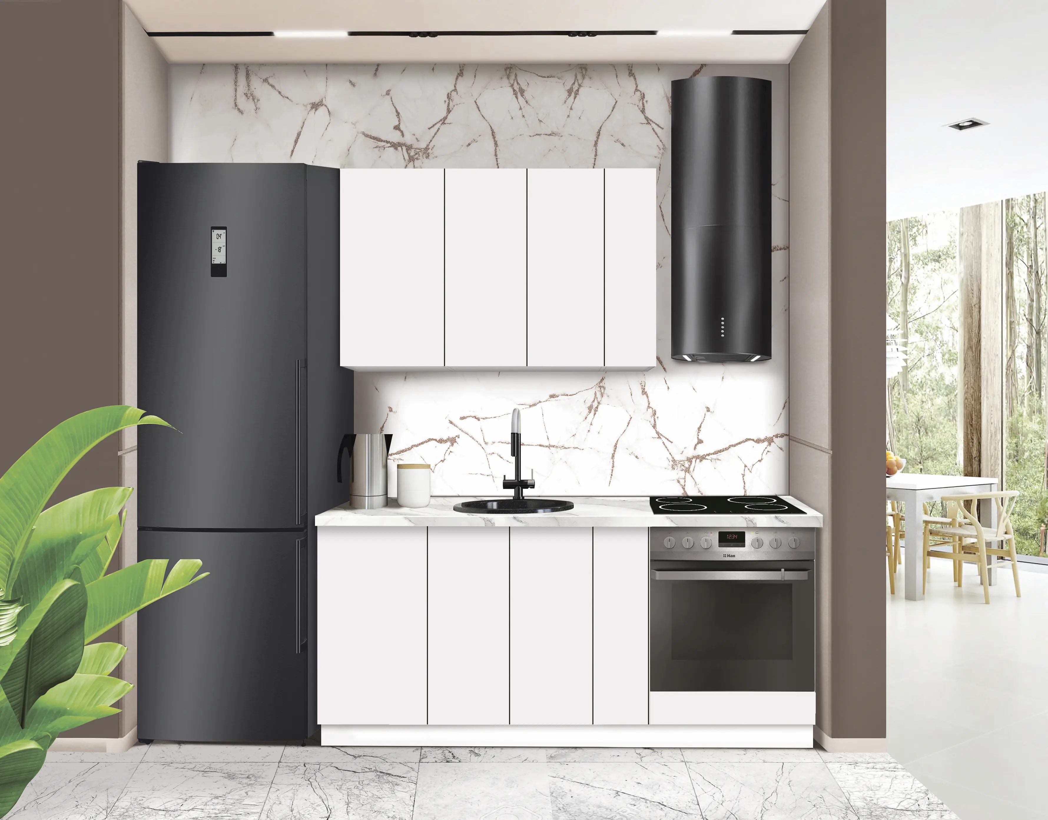 Bucatarie modulara Modern Dolce Vita 4 H68 1.8m