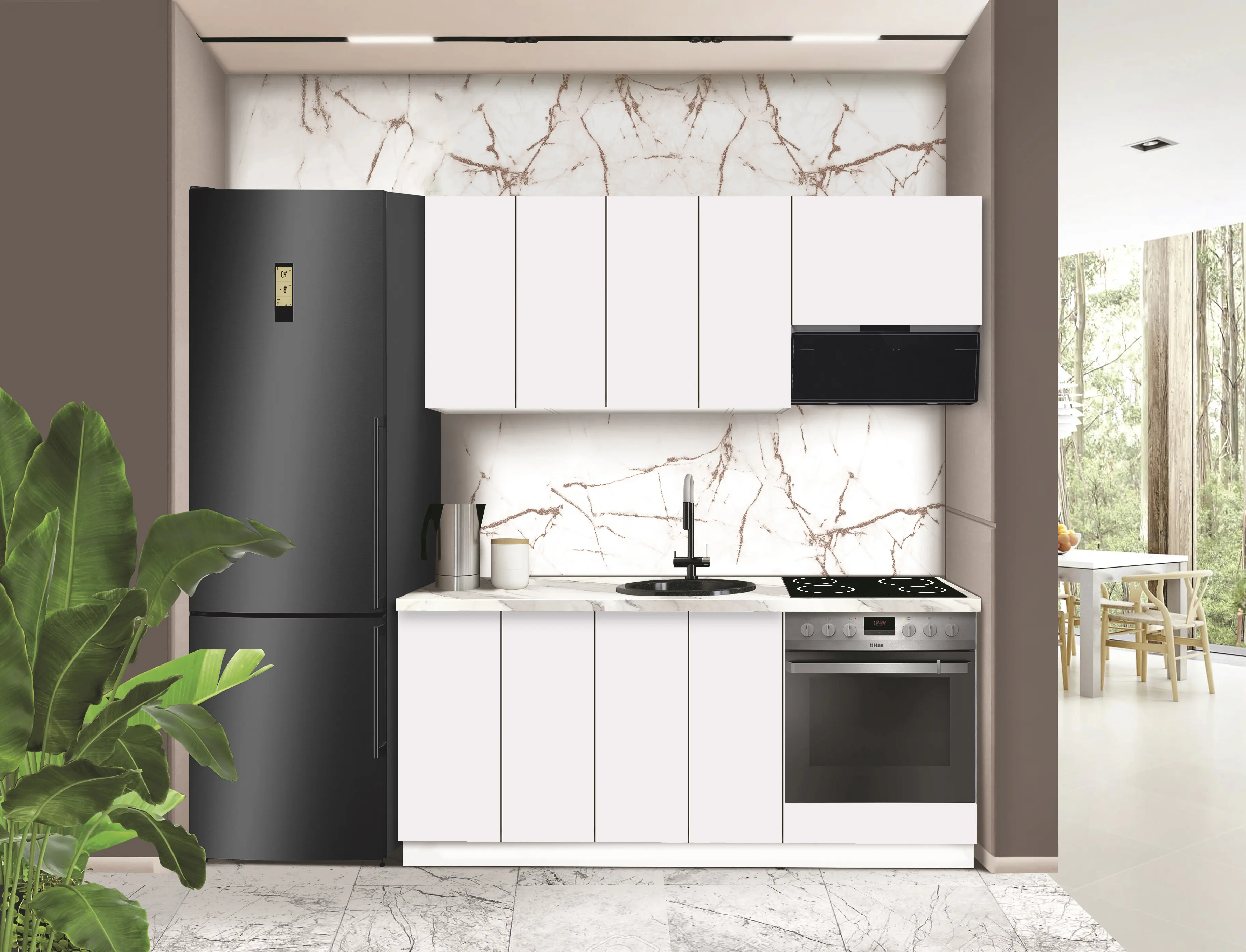 Bucatarie modulara Modern Dolce Vita 5 H68 1.8m