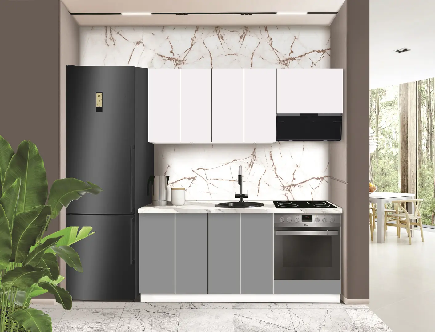 Bucatarie modulara Modern Dolce Vita 5 H68 1.8m