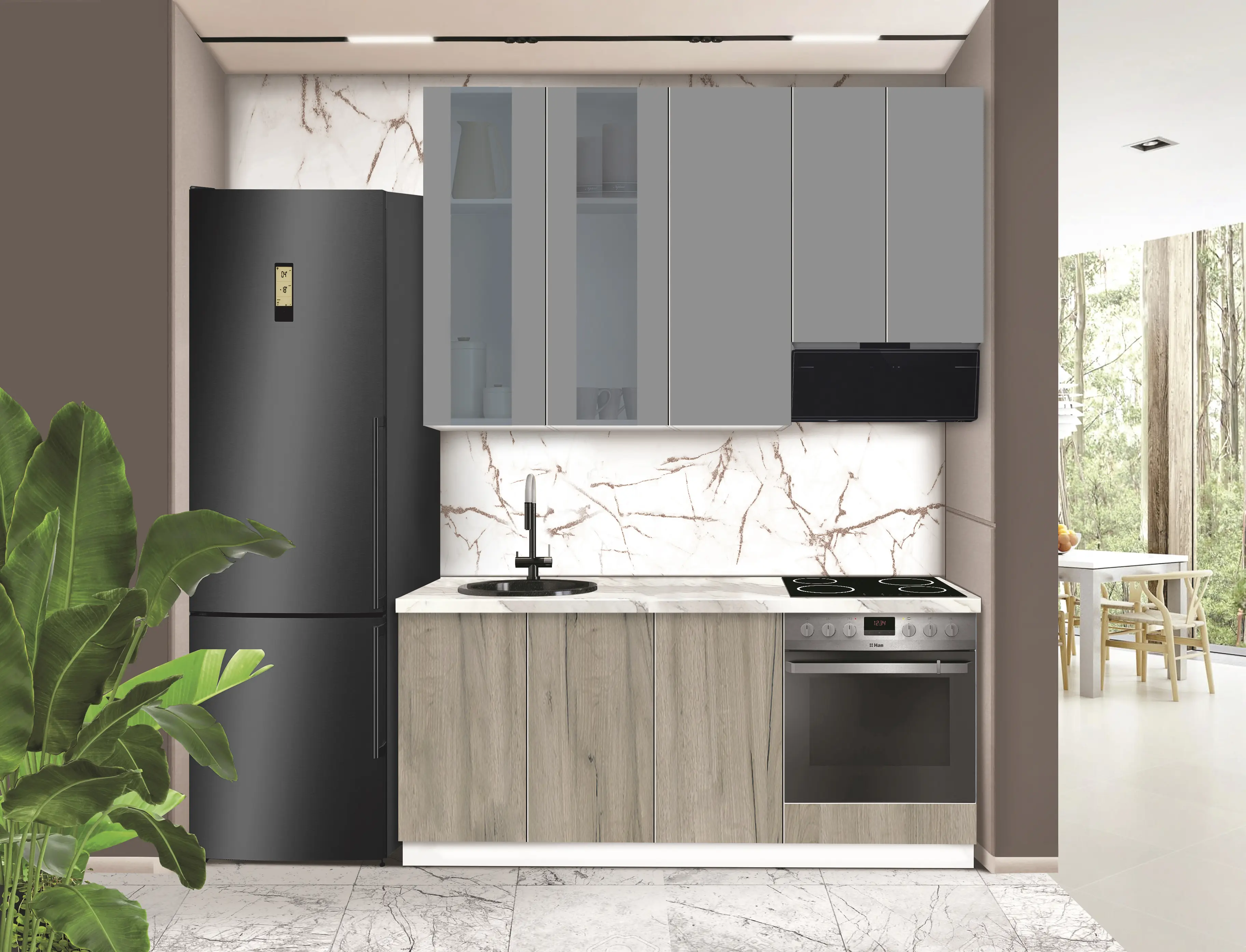 Модульная кухня Modern Dolce Vita Витрина 1 H110 1.8m - 11