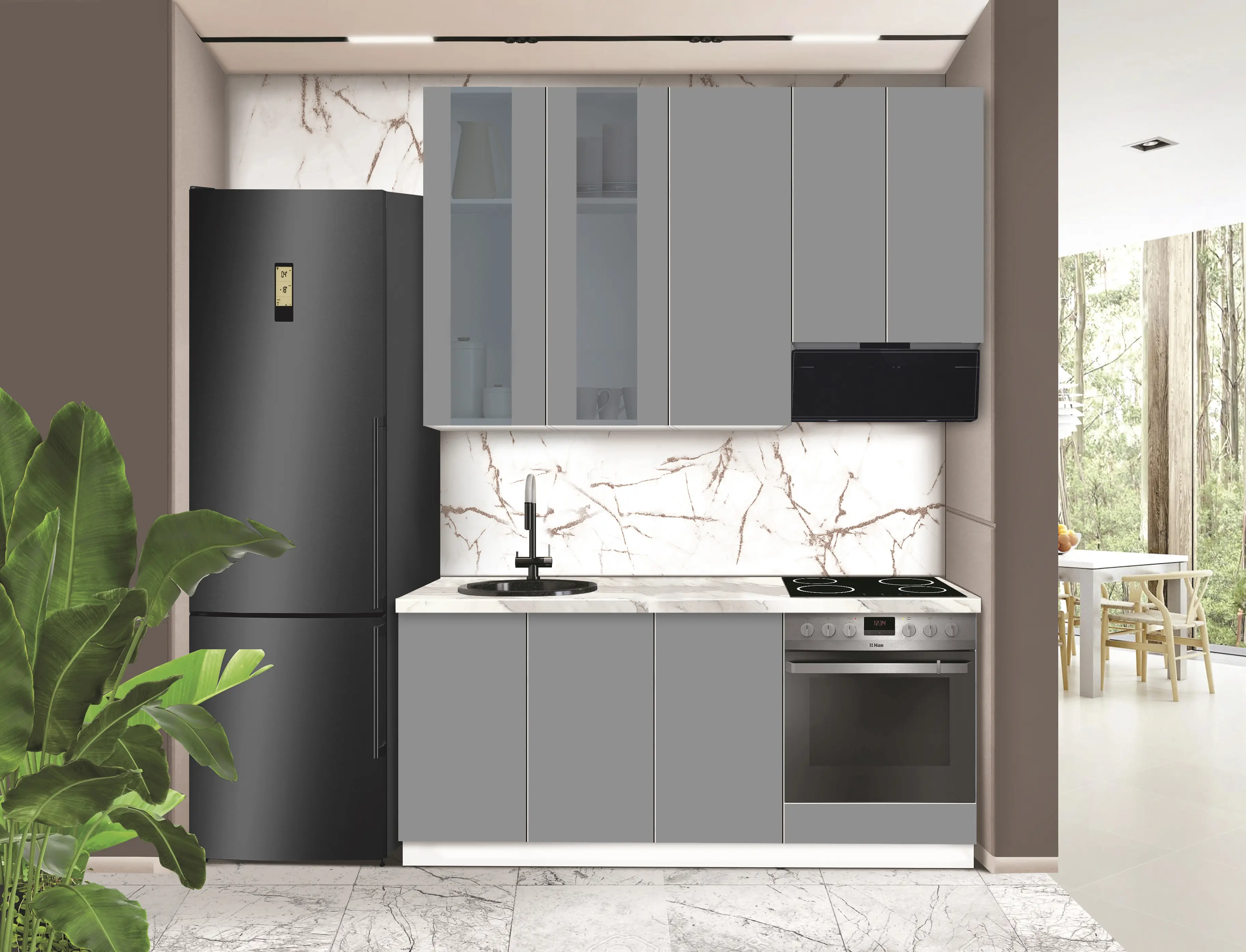 Модульная кухня Modern Dolce Vita Витрина 1 H110 1.8m - 6