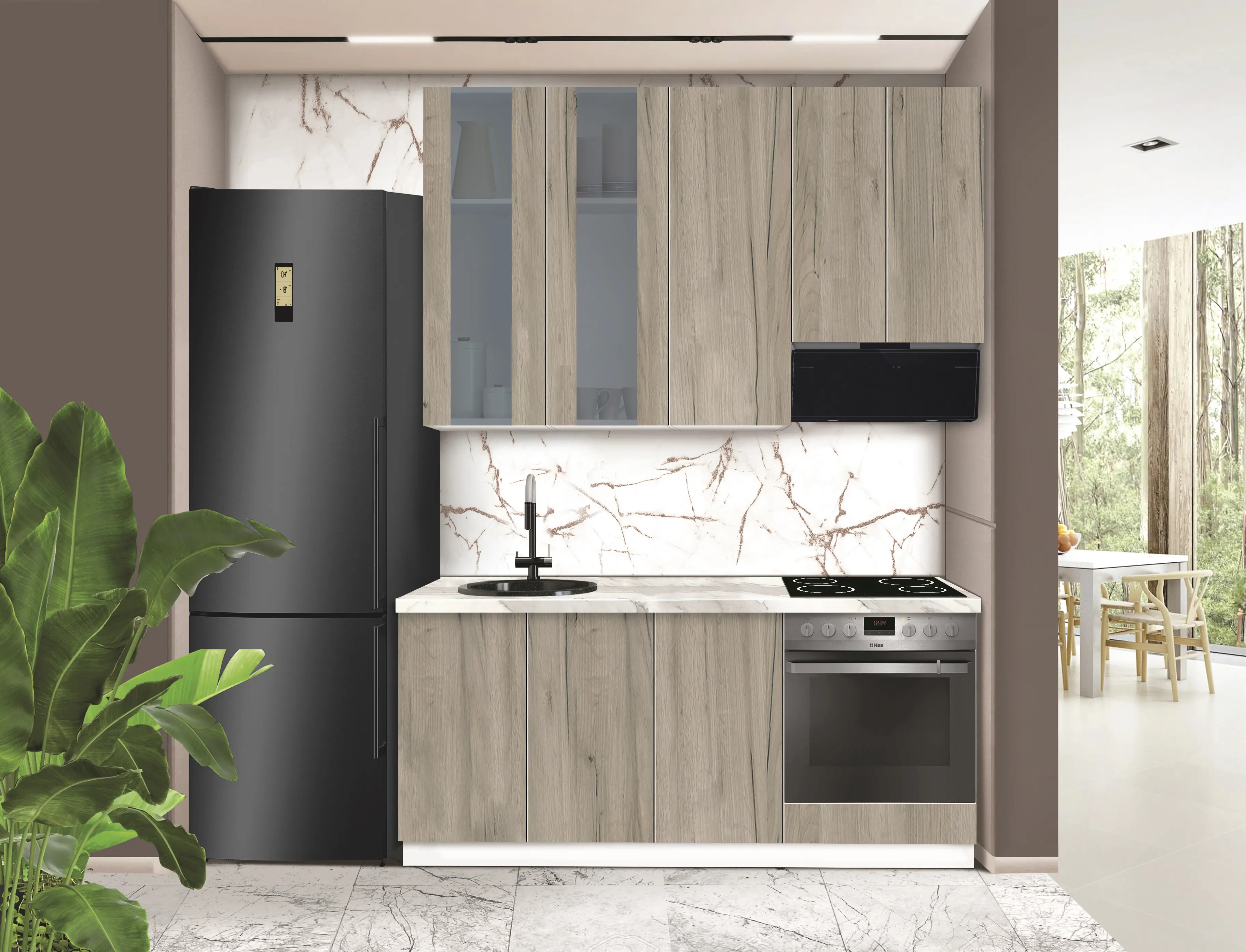 Модульная кухня Modern Dolce Vita Витрина 1 H110 1.8m - 7