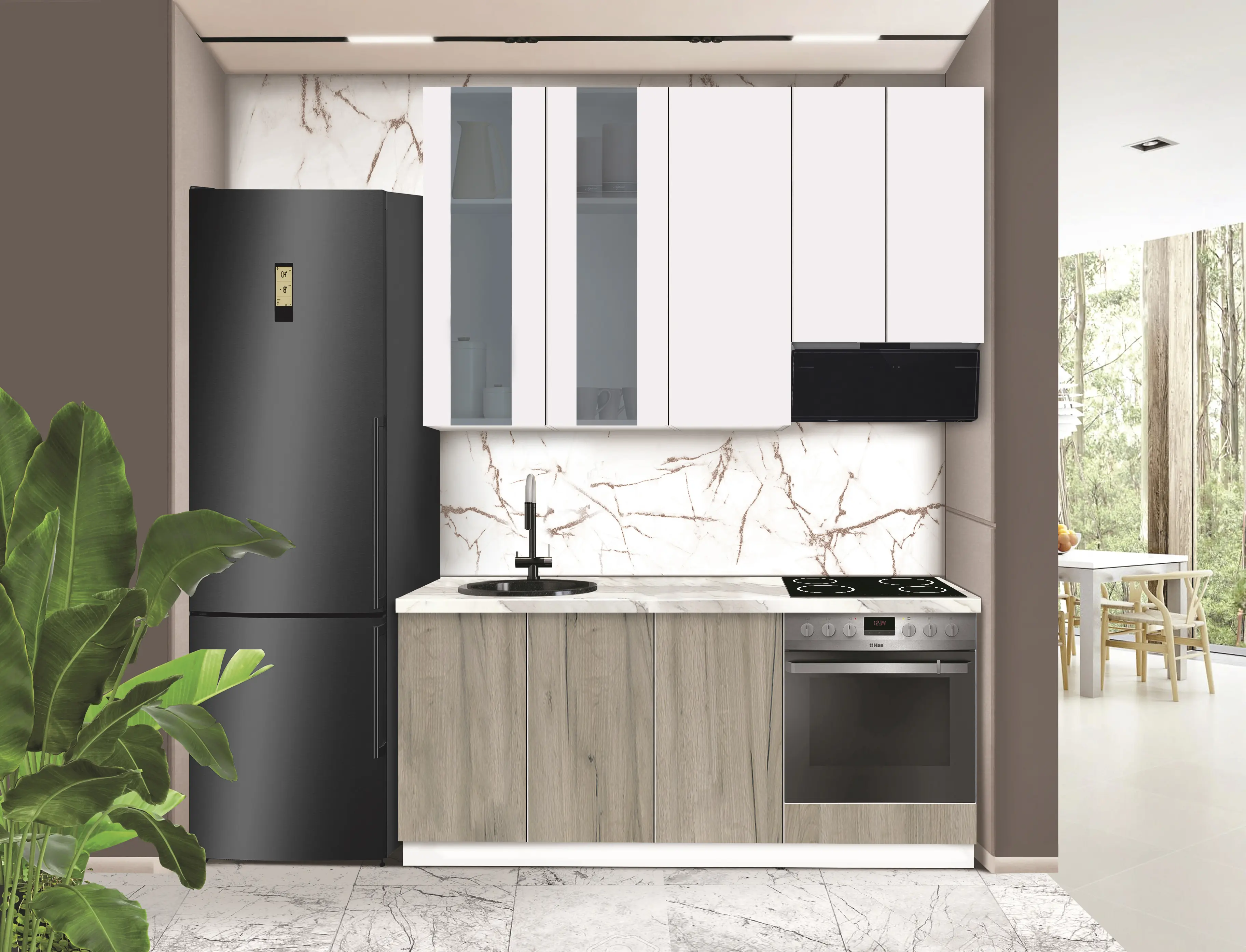 Модульная кухня Modern Dolce Vita Витрина 1 H110 1.8m - 9