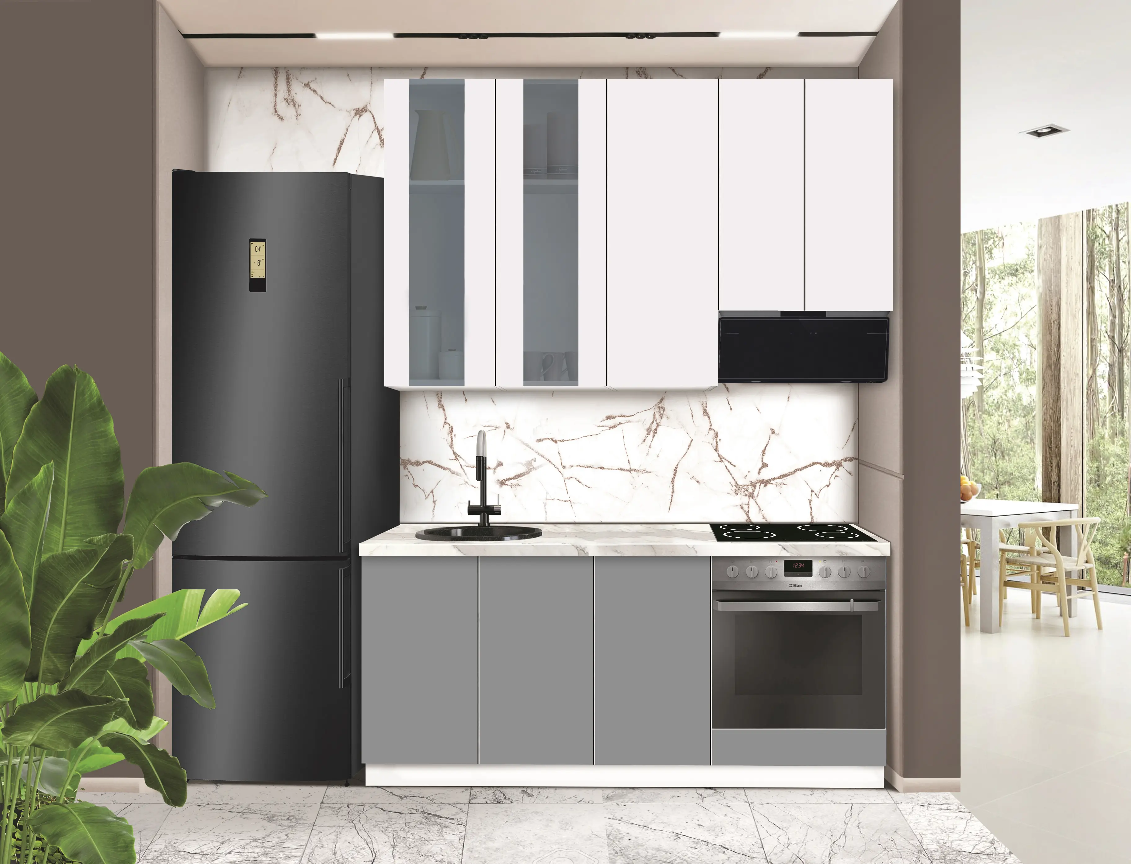 Модульная кухня Modern Dolce Vita Витрина 1 H110 1.8m - 10