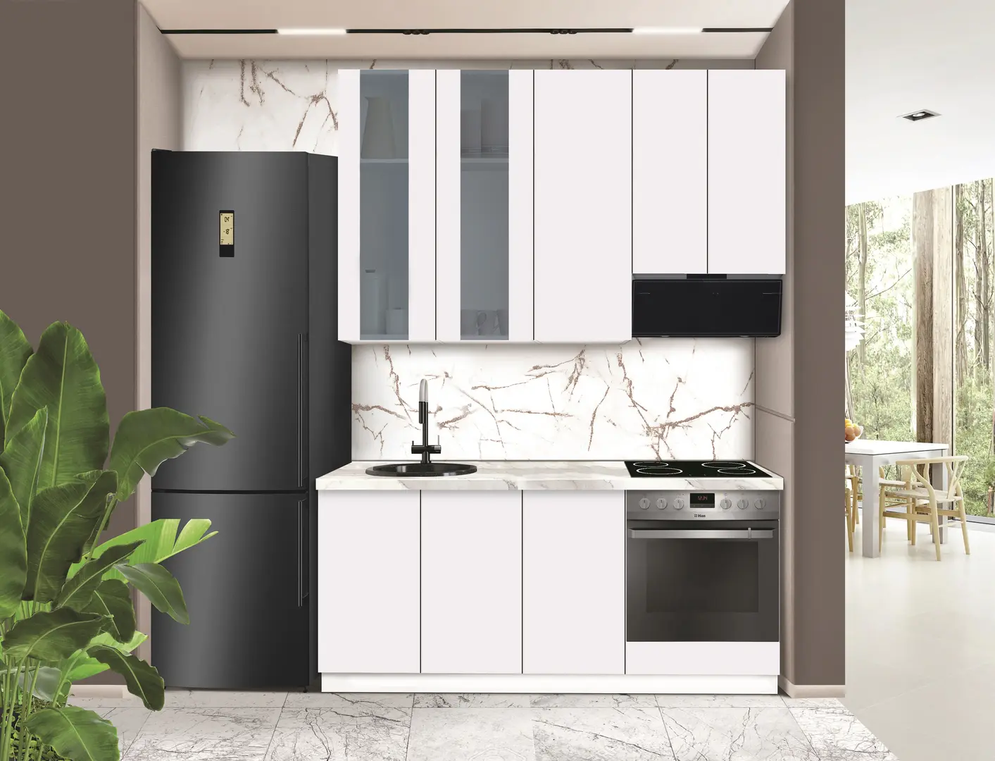 Модульная кухня Modern Dolce Vita Витрина 1 H110 1.8m