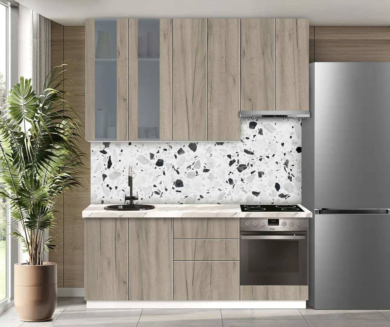 Модульная кухня Modern Dolce Vita Витрина 1 H110 2.0m - 11