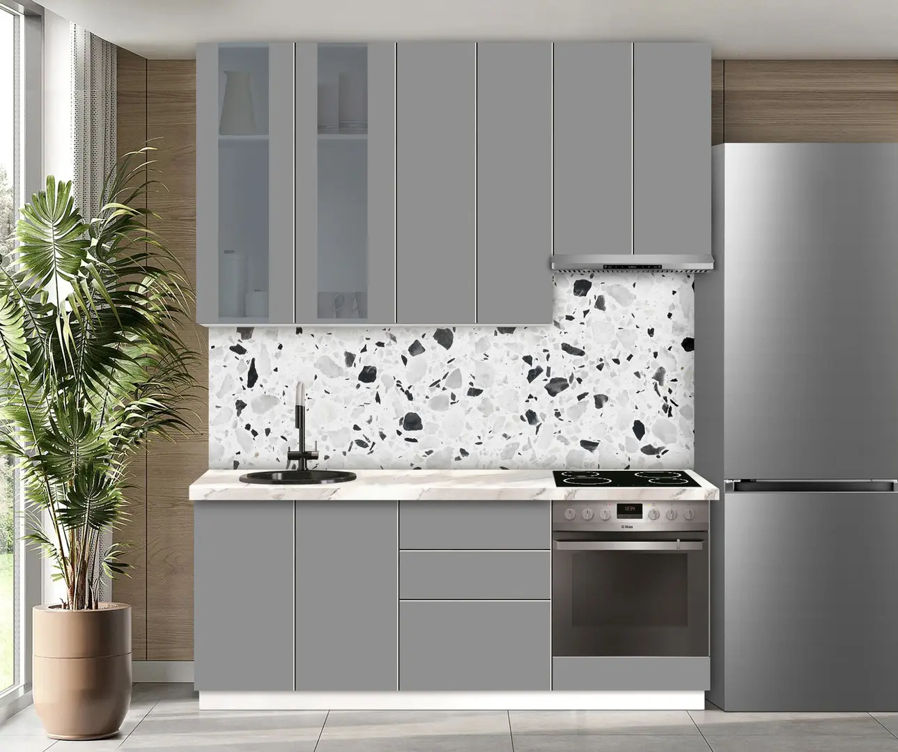 Модульная кухня Modern Dolce Vita Витрина 1 H110 2.0m - 6