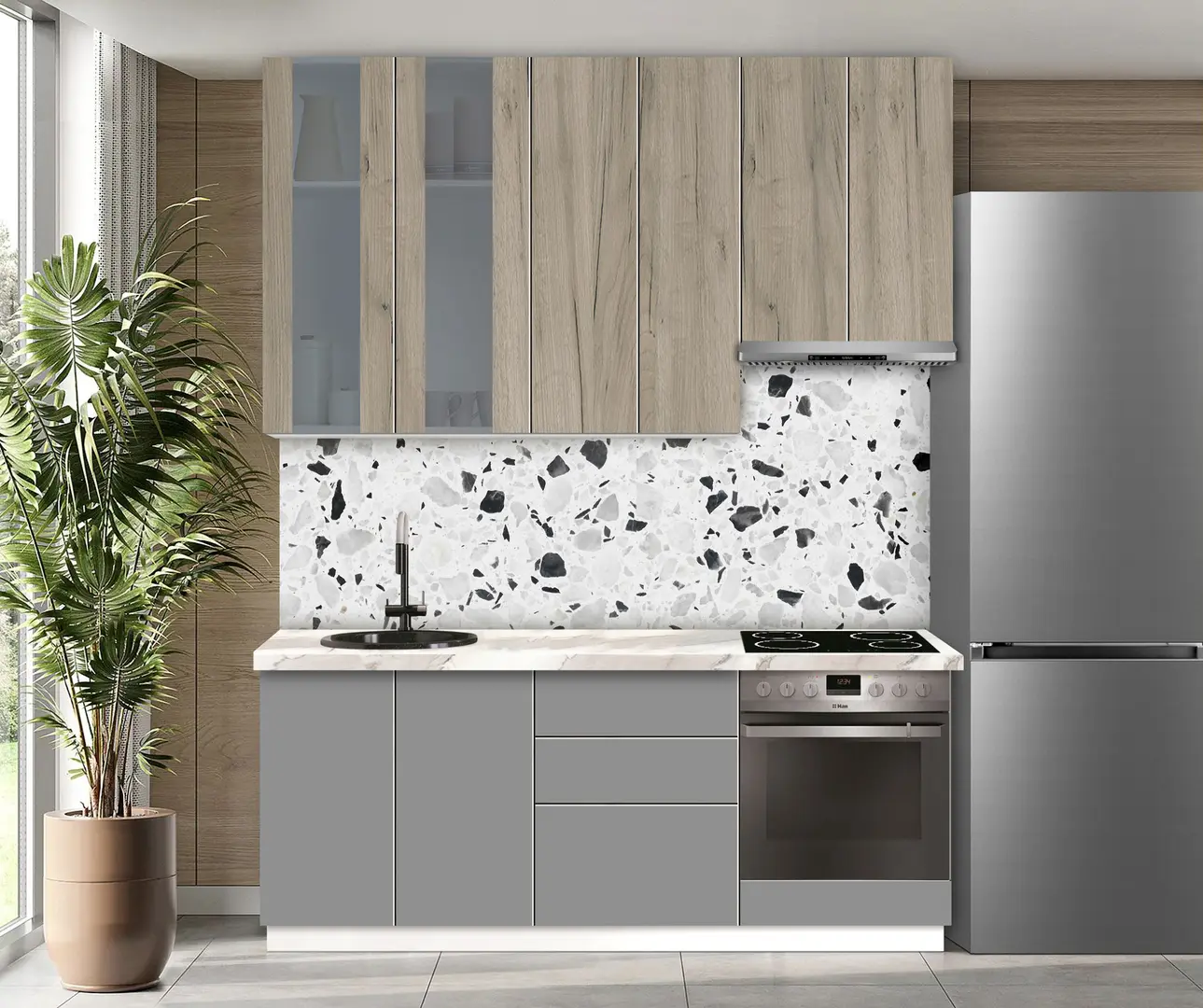 Модульная кухня Modern Dolce Vita Витрина 1 H110 2.0m - 7